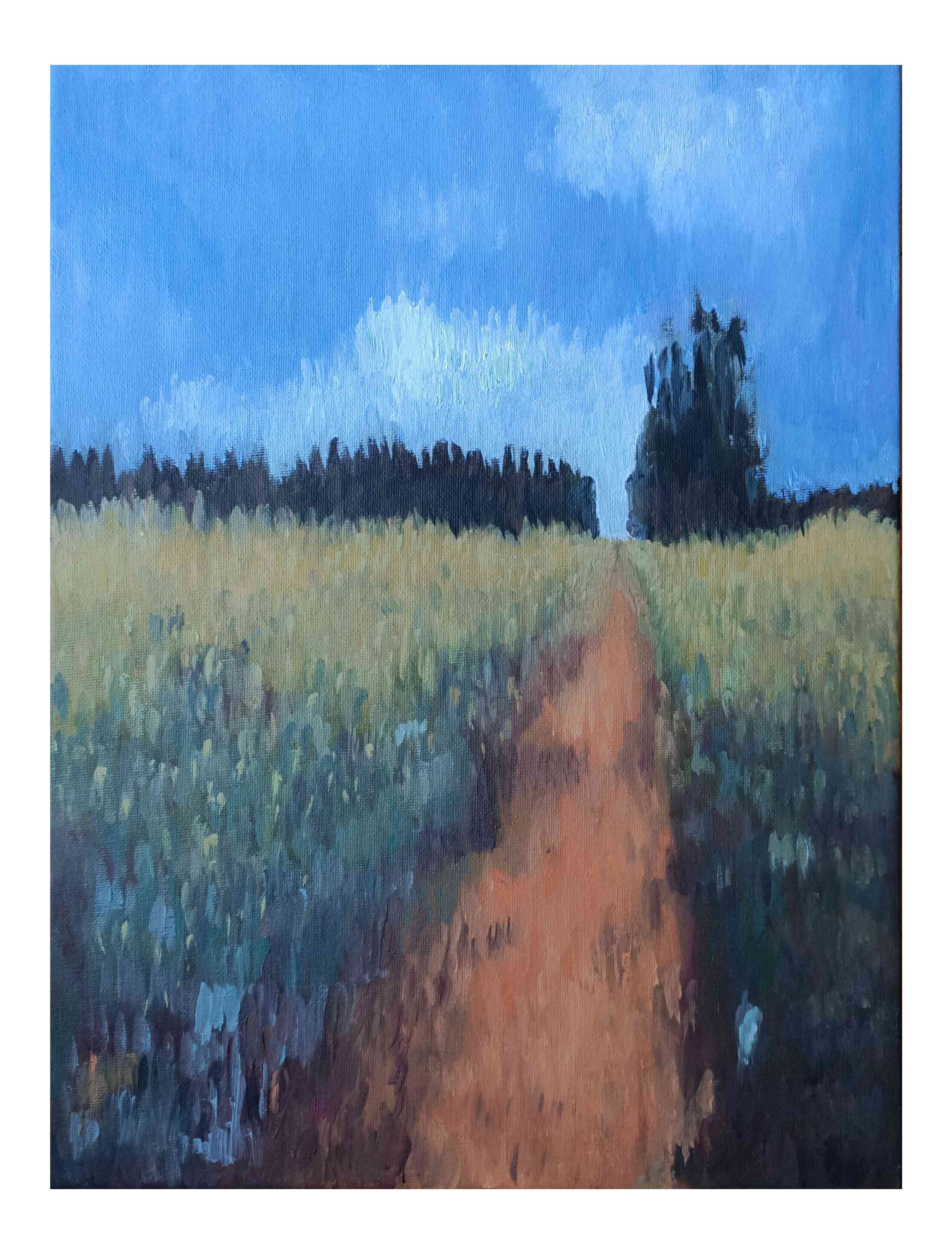 A Cotswold Walk - Wheat Field Oil Painting