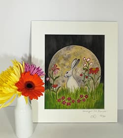 Amongst The Flowers - Mixed Media Print