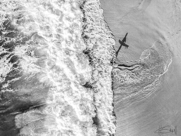 Surfer Shadow-Beach Drone Photography thumbnail-0
