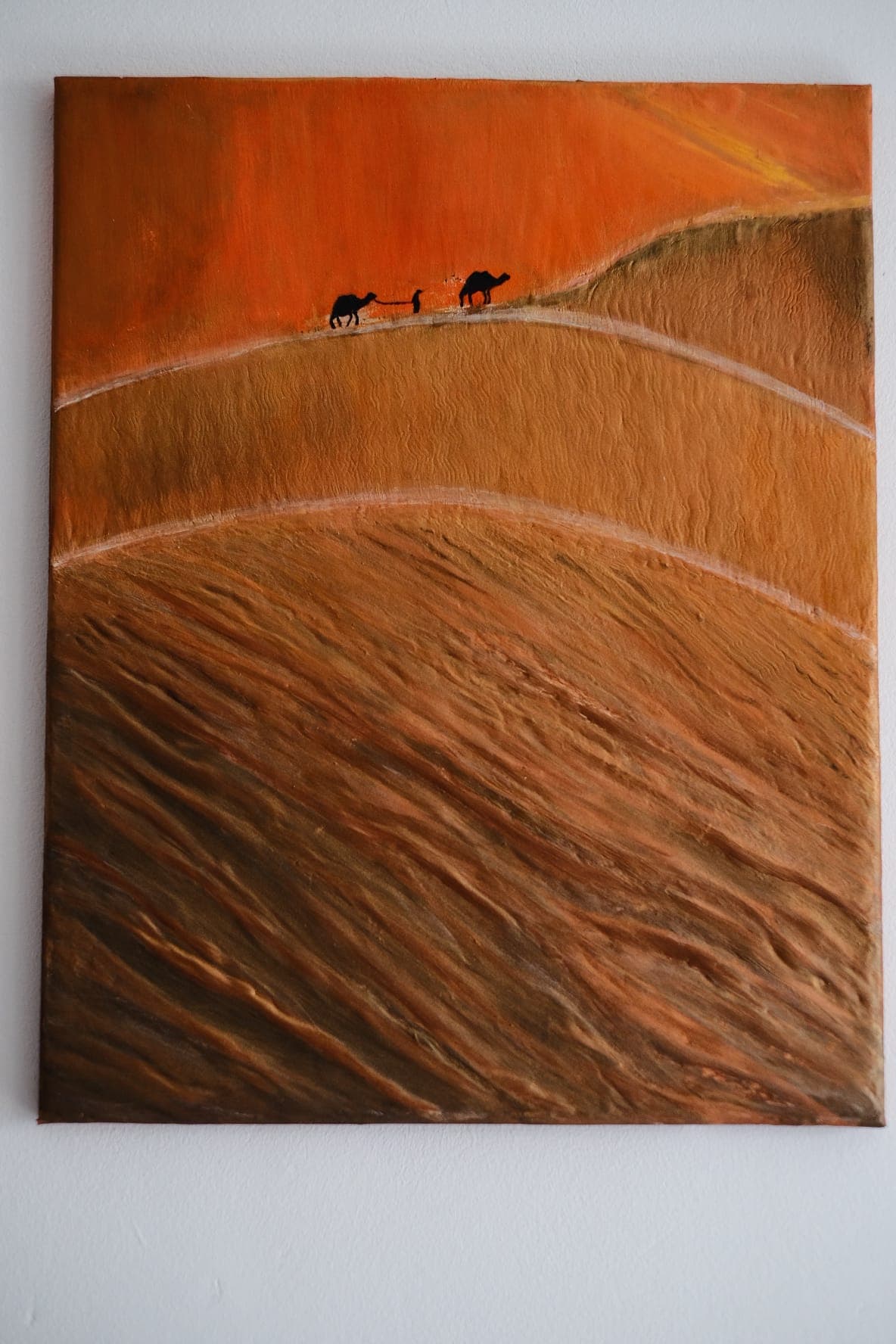 Golden Desert Acrylic Art