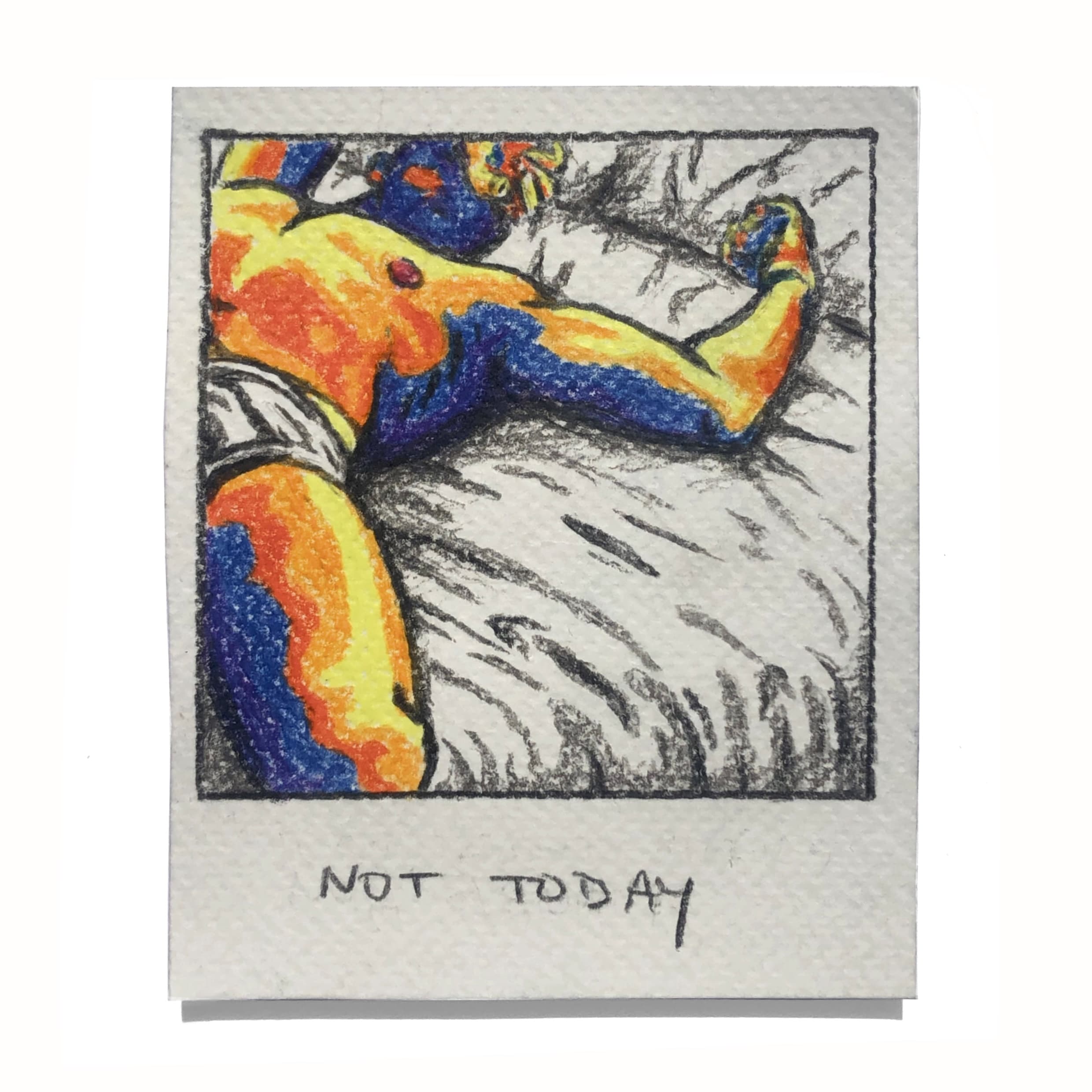 Not Today - Polaroid inspired Pencil Bodies Art thumbnail-0