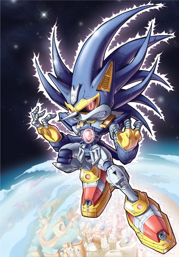 Mecha Sonic Illustrative Art thumbnail-1