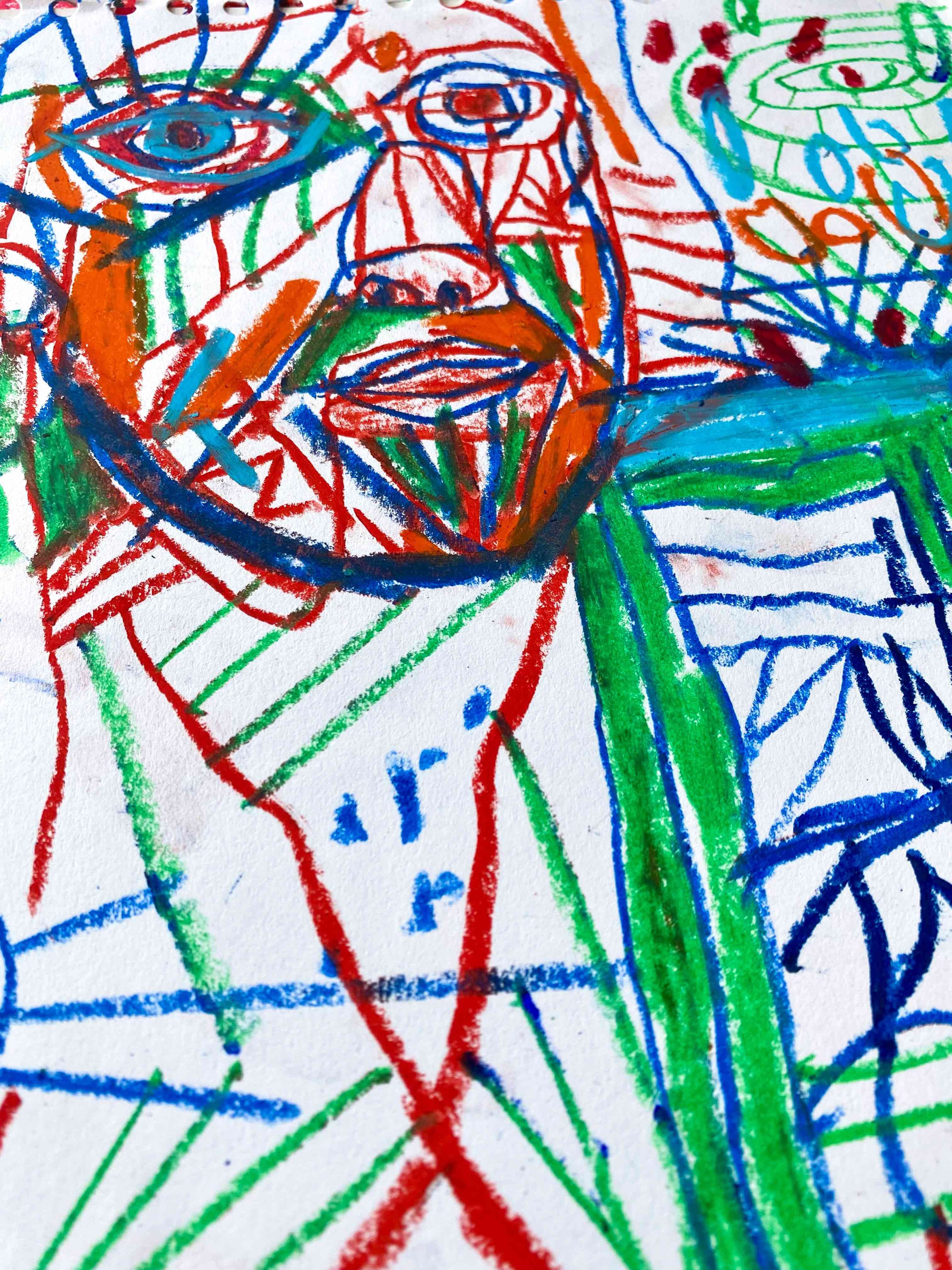 Discernment - Automatism Expressionist Pastel Art thumbnail-1