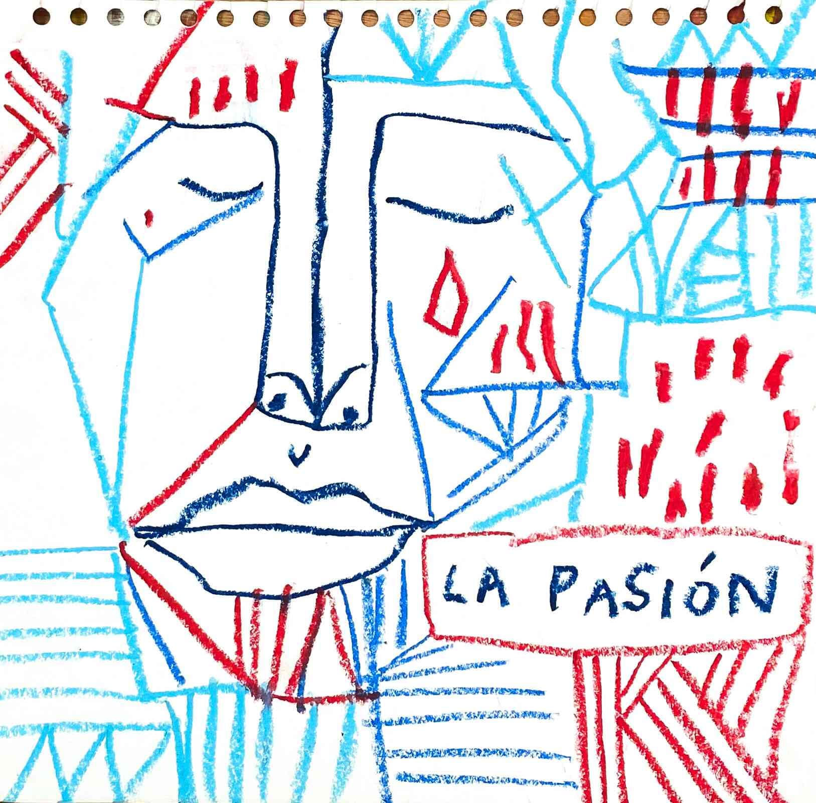 The Passion - Expressionist Pastels Portrait Art thumbnail-0