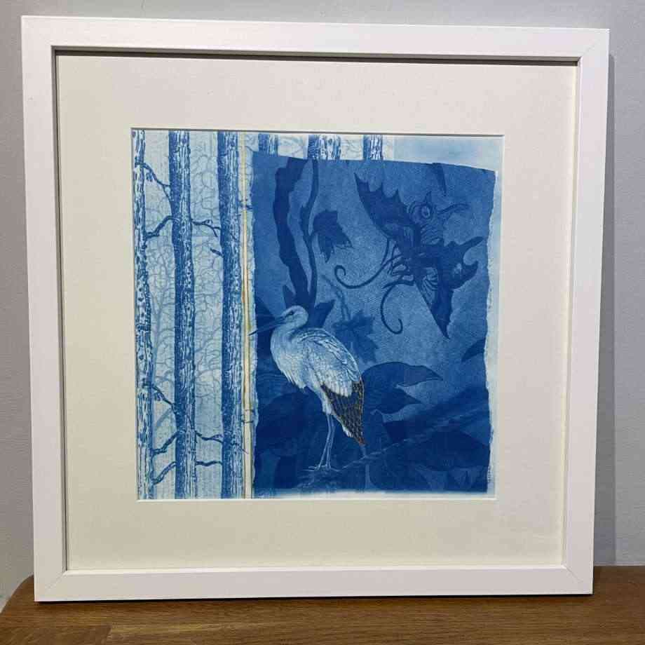 Close your eyes and hear the song - Cyanotype Art with Gold Ink thumbnail-1