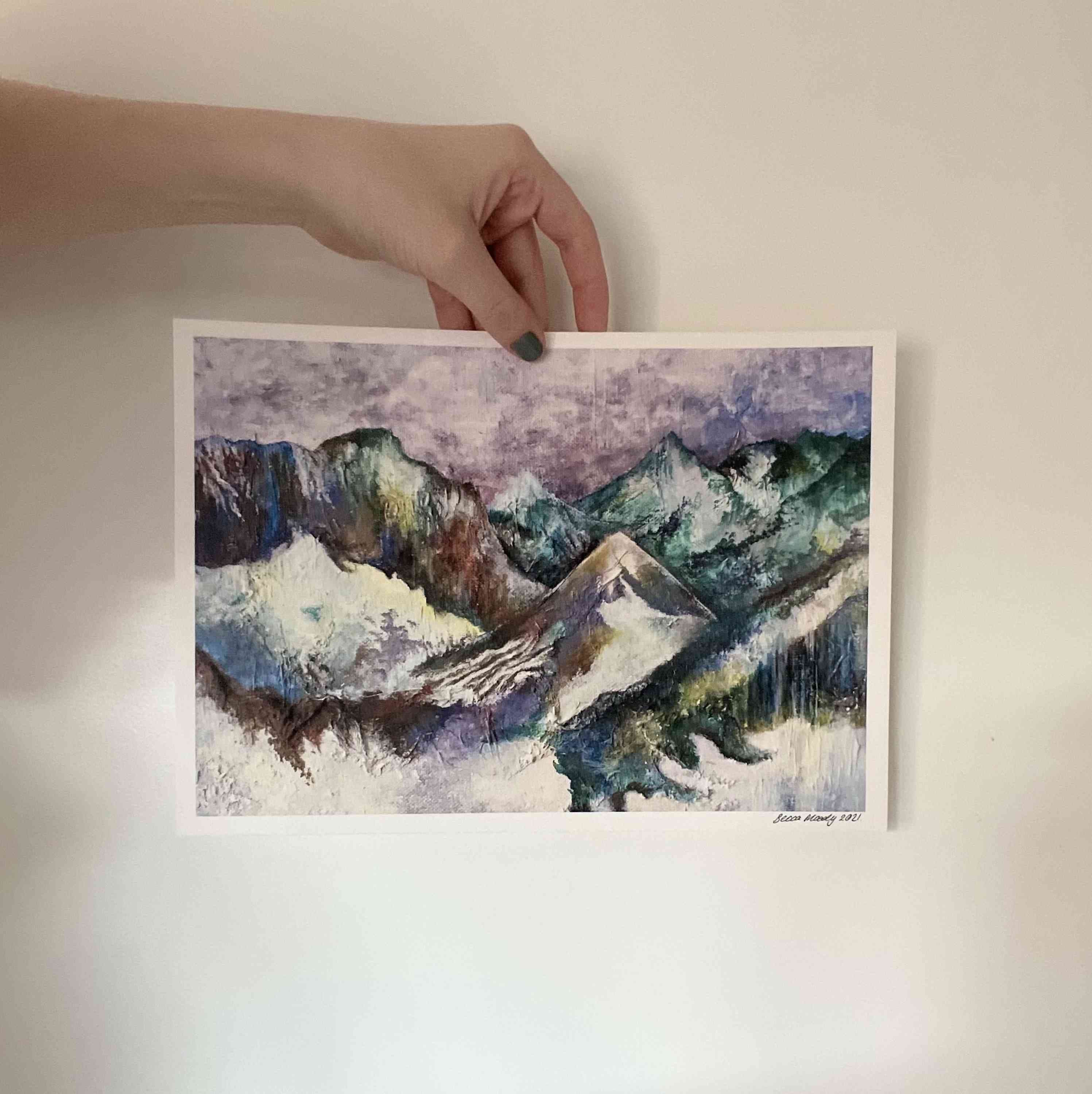 Purple Mountains- Digital Print Made of Recycled Materials thumbnail-1