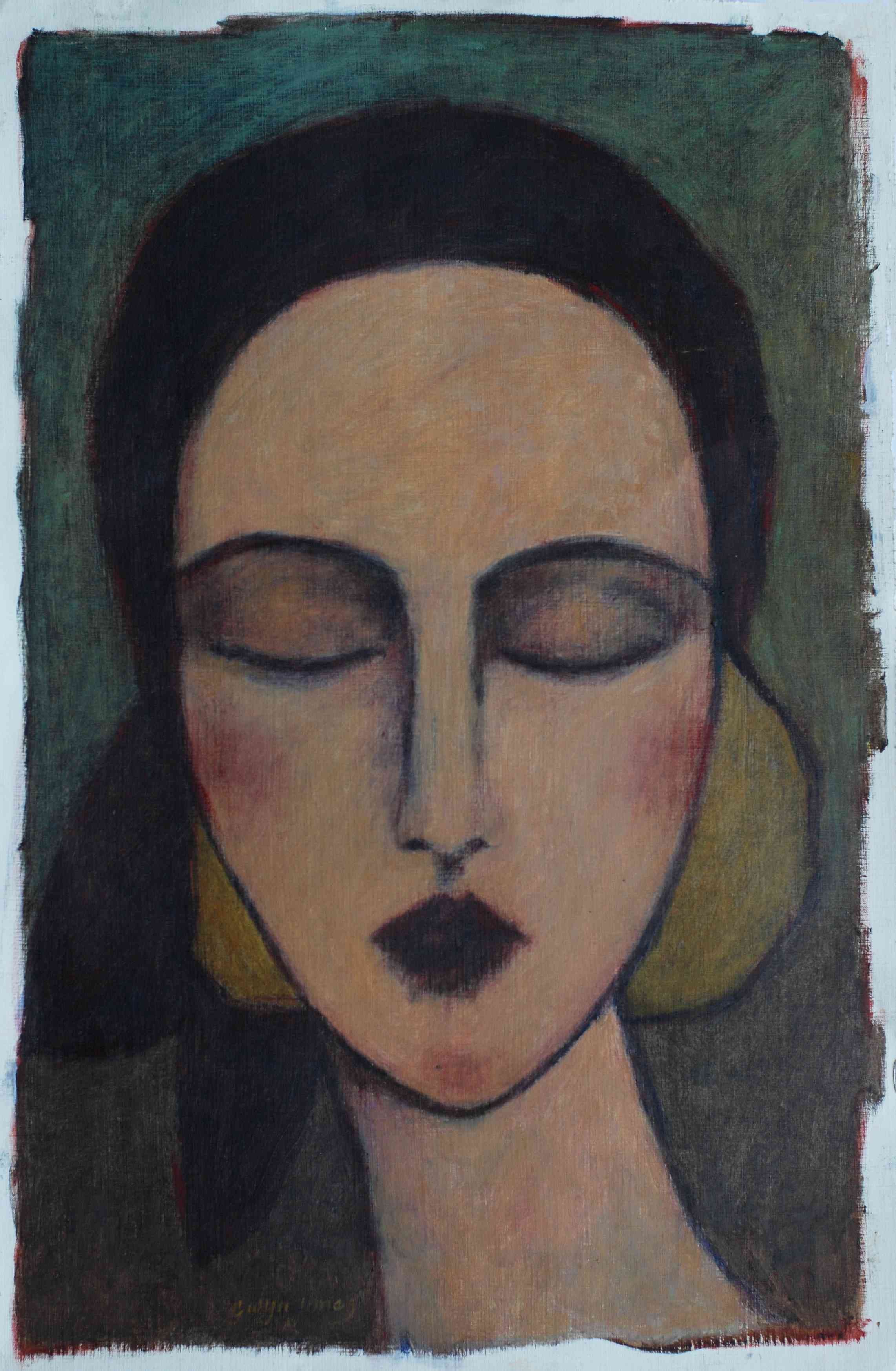 Woman Head Portrait Oil Art - 1