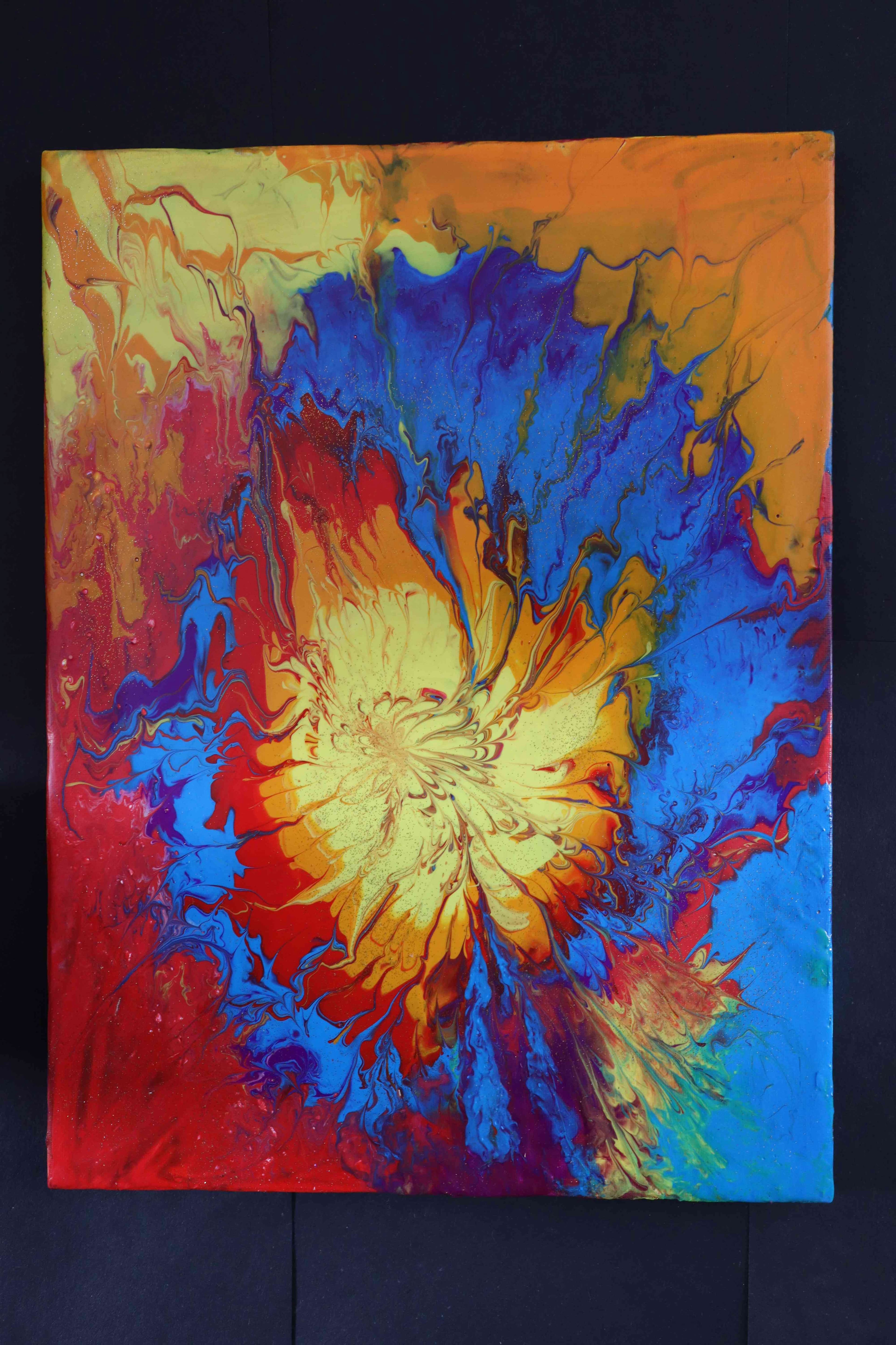 The Strike - Passion Acrylic Abstract Art thumbnail-0