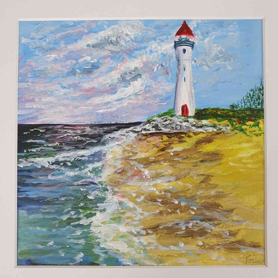 The Lighthouse-Lighthouse acrylic on paper thumbnail-2