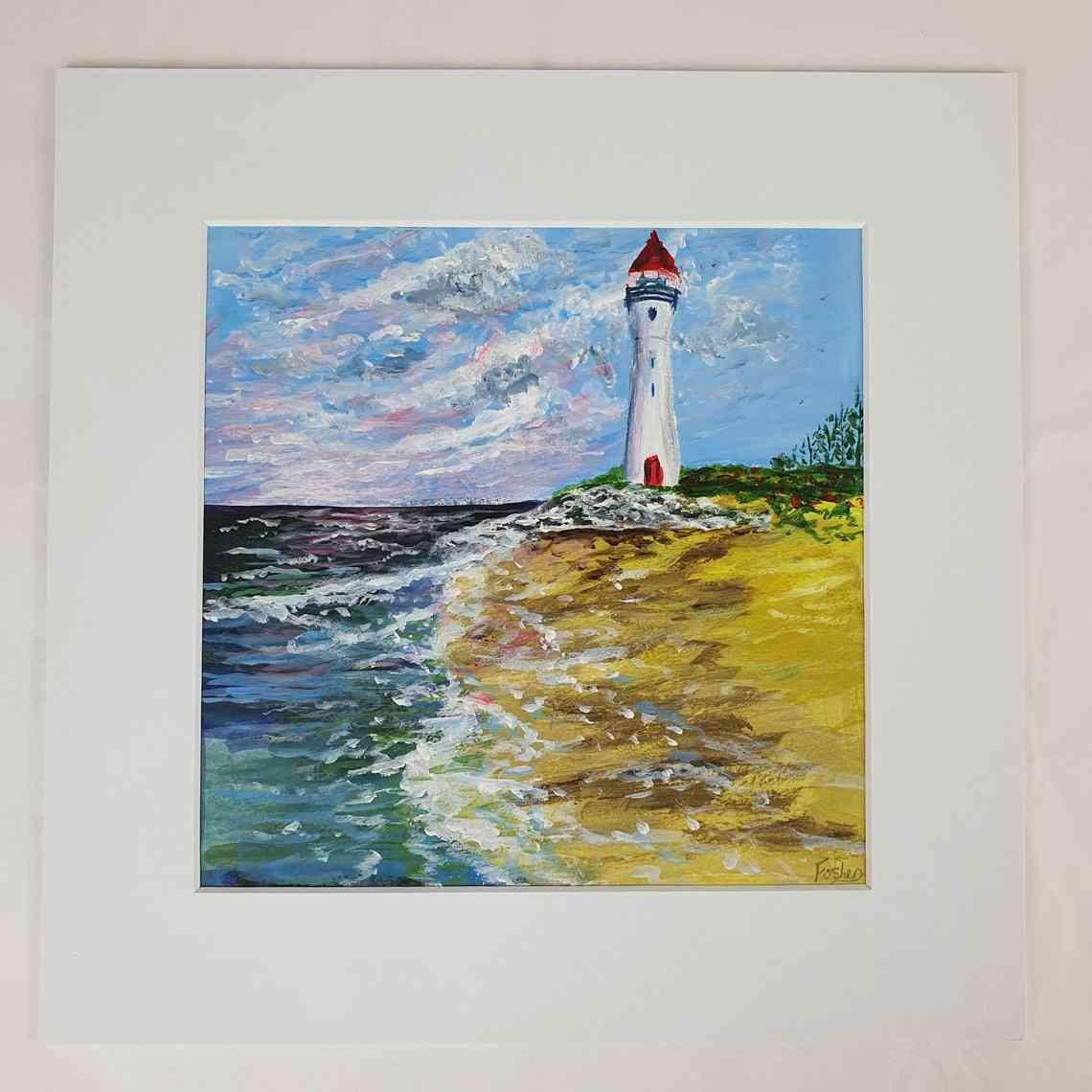 The Lighthouse-Lighthouse acrylic on paper thumbnail-1