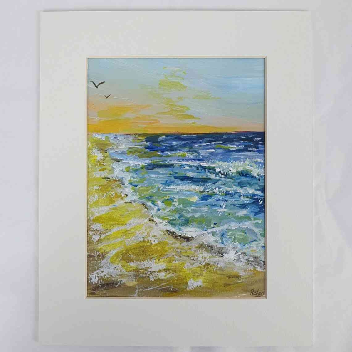 Coastal Flight-Coast landscape acrylic on paper thumbnail-2