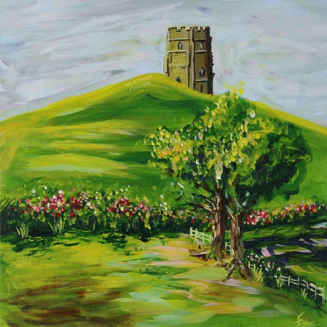 Glastonbury Tor Acrylic on Canvas thumbnail-1