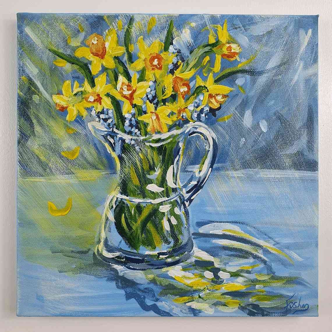 Daffodils Acrylic on Canvas thumbnail-1
