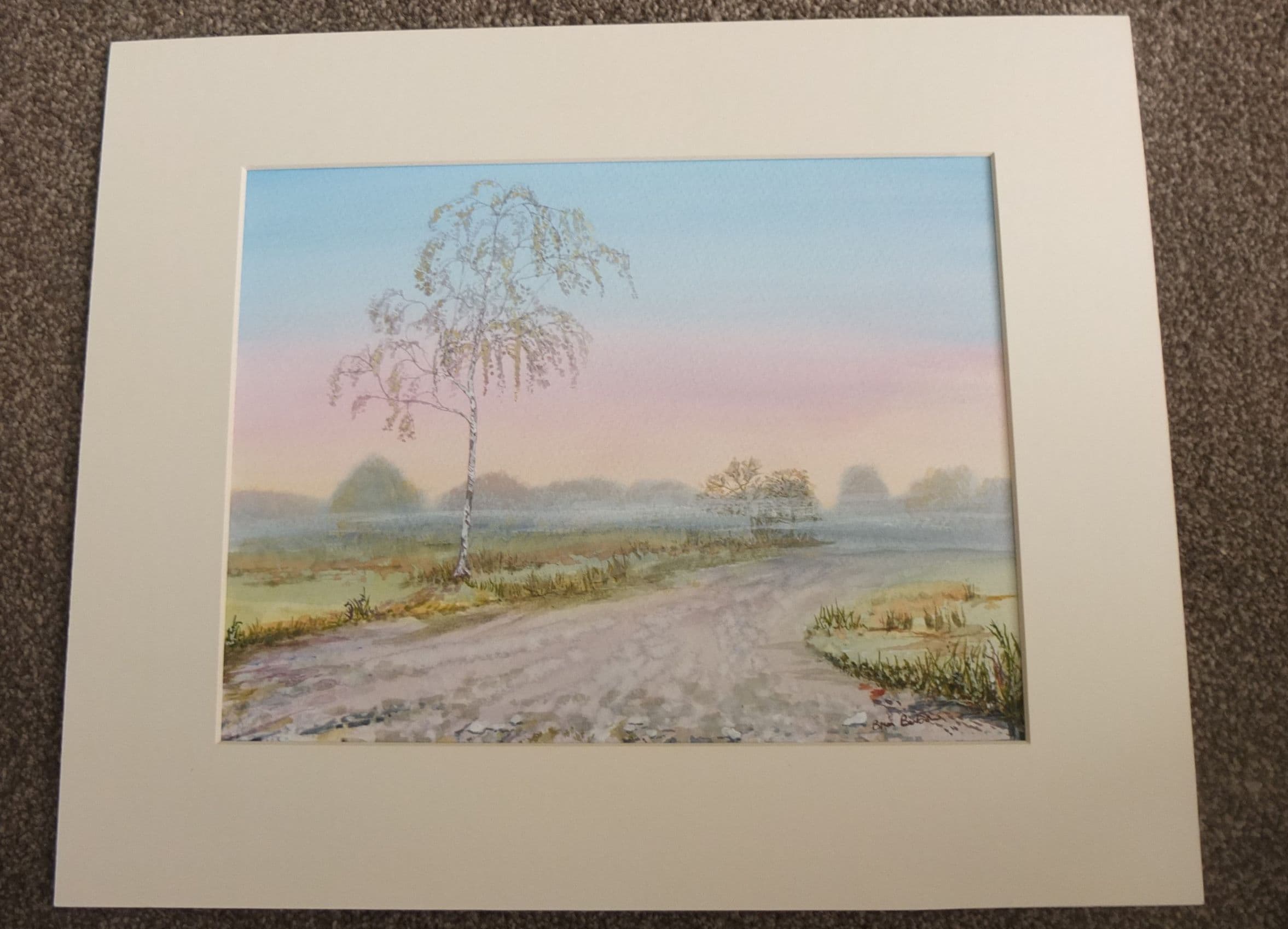 Dawn Light - Winter Morning Watercolour Art thumbnail-1