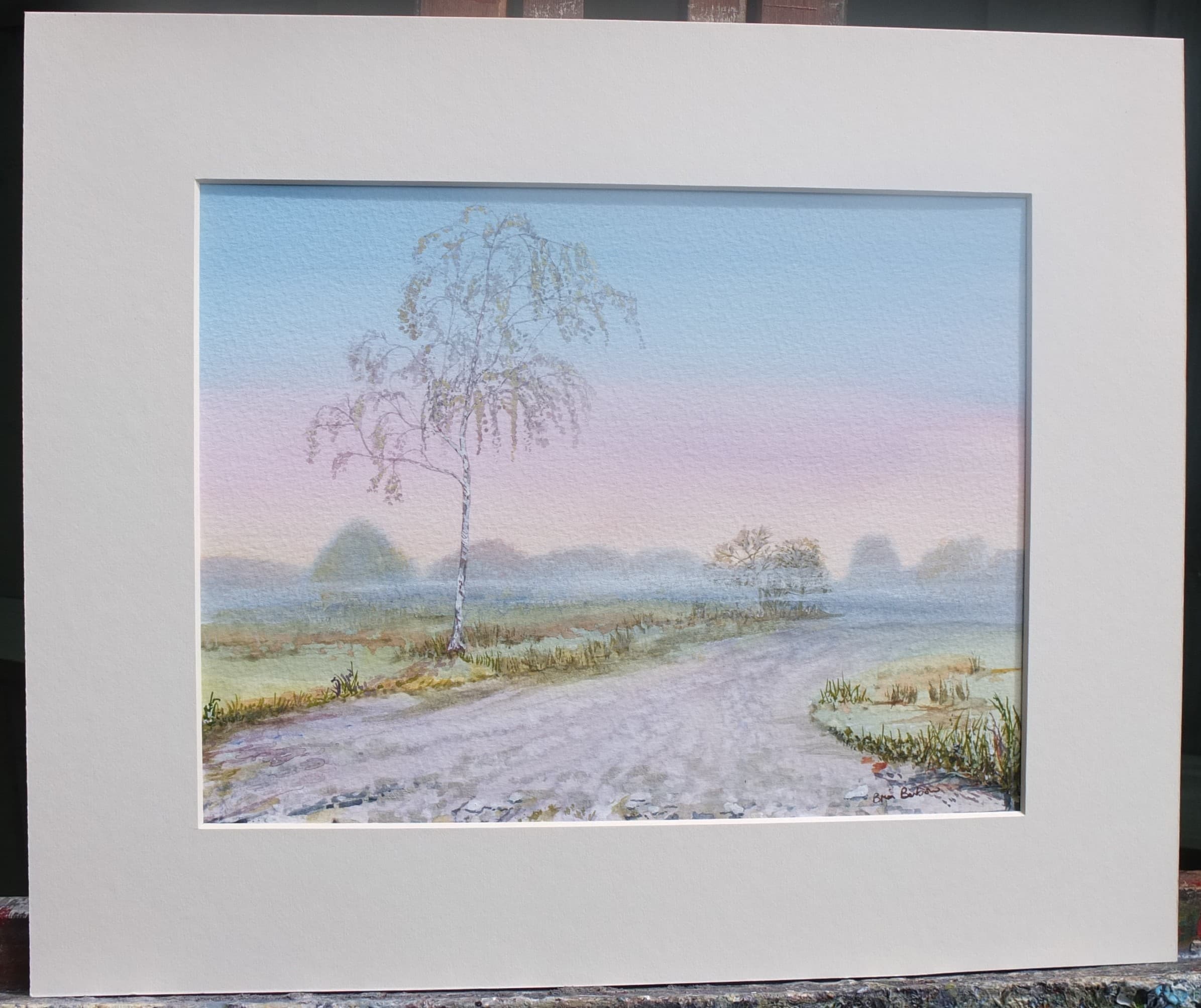 Dawn Light - Winter Morning Watercolour Art thumbnail-0