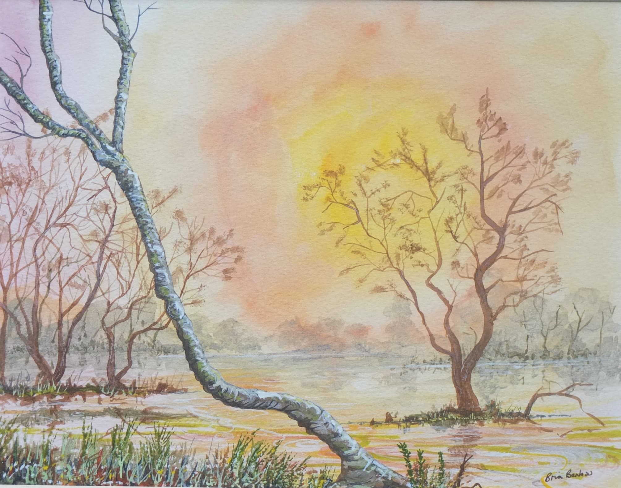 Evening Light Wyndley - Evening Sunlight Watercolour Art thumbnail-0