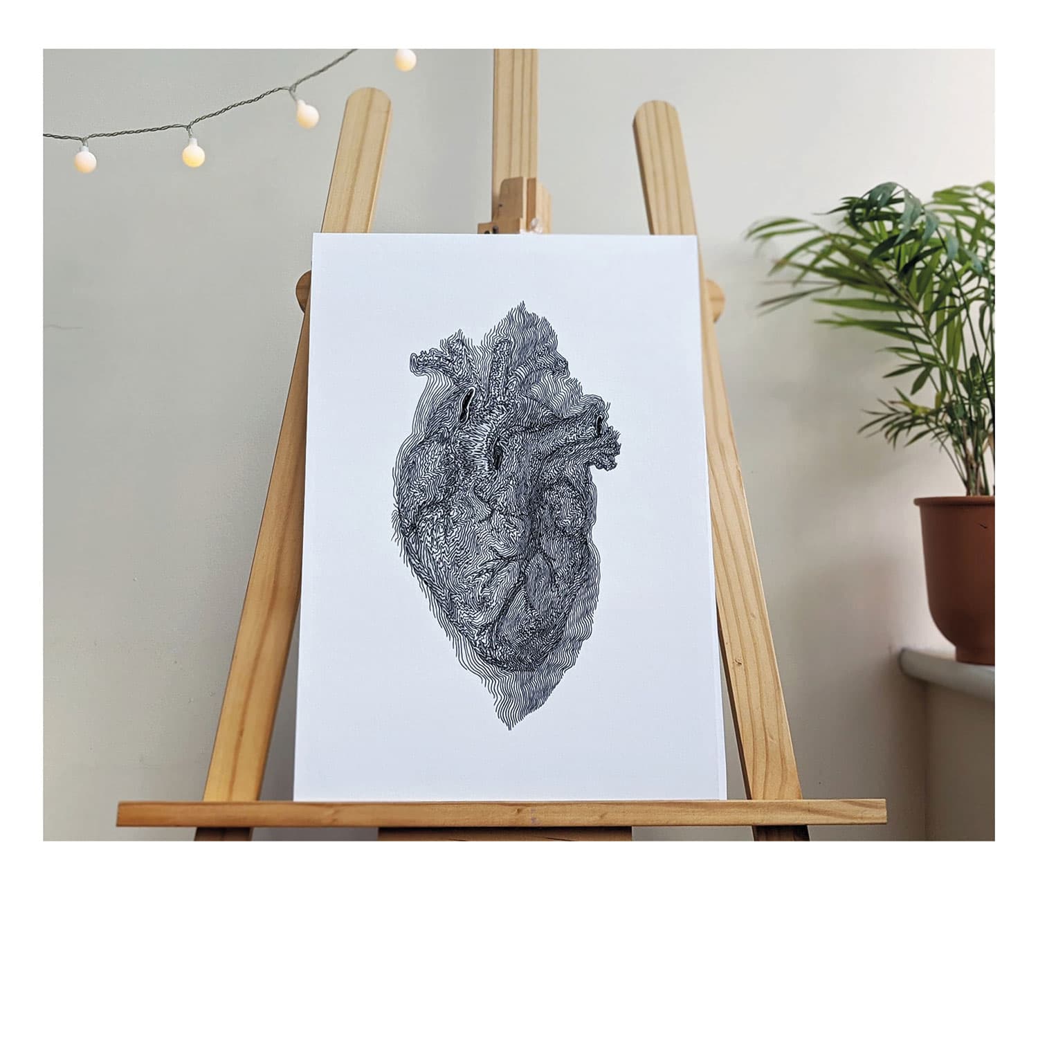 To Love-Anatomical Heart Contour Line Drawing