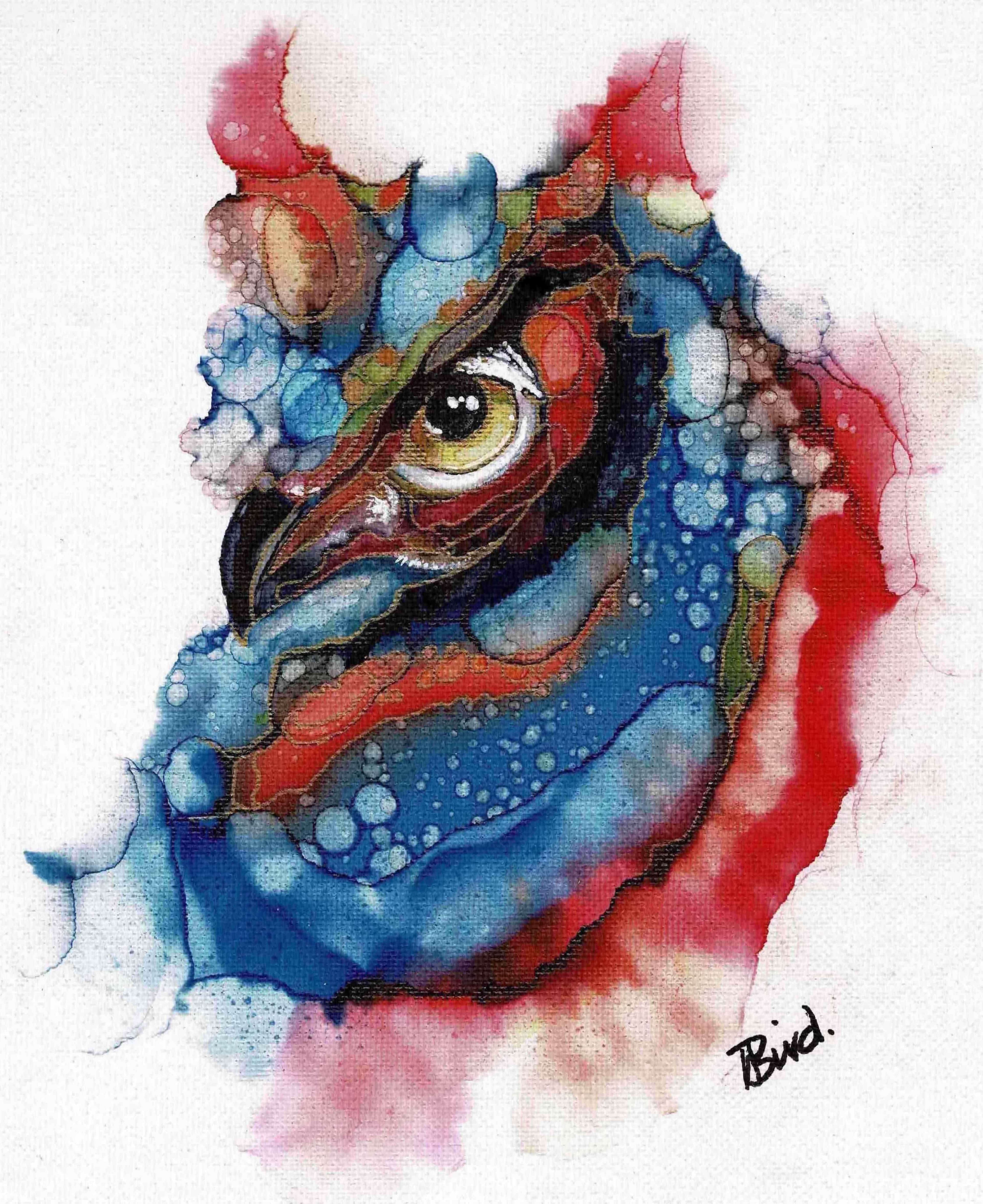 Owl Ink Painting thumbnail-1