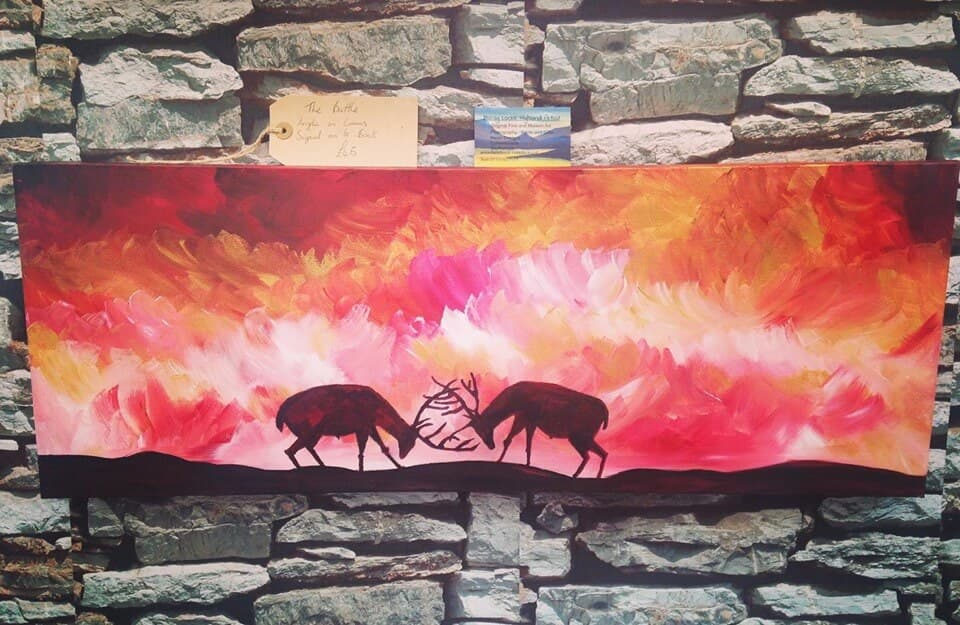 Rutting Stags Acrylic Art thumbnail-0