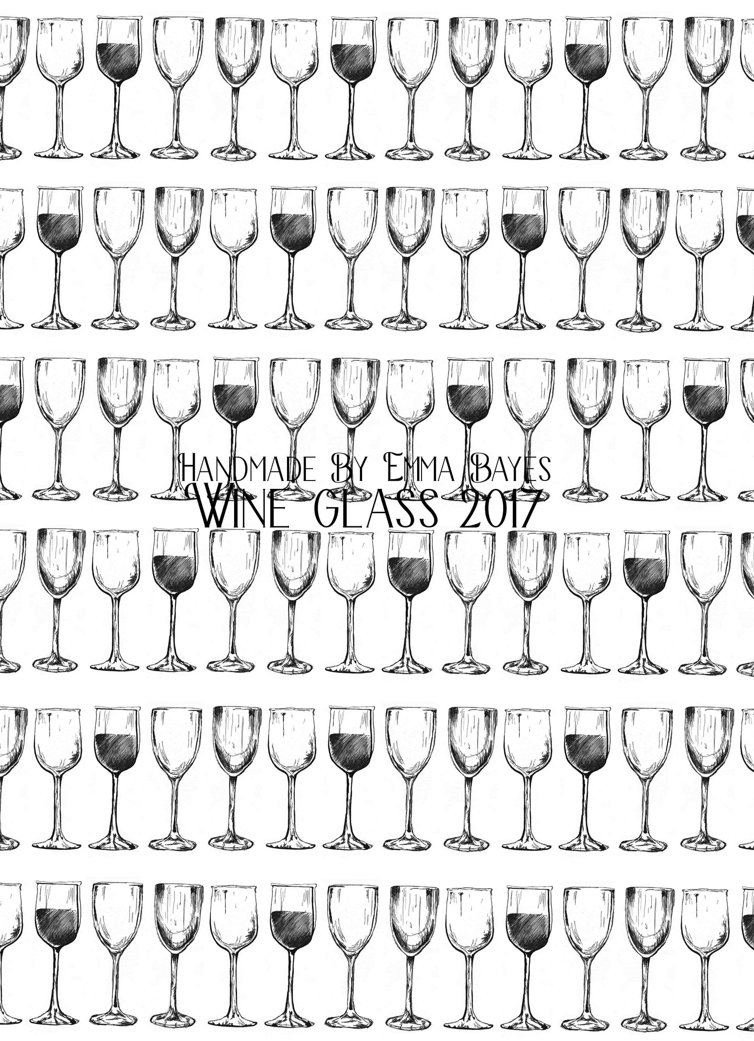 A4 Black and White Wine Glass- A4 Wine Glass Print Art thumbnail-1