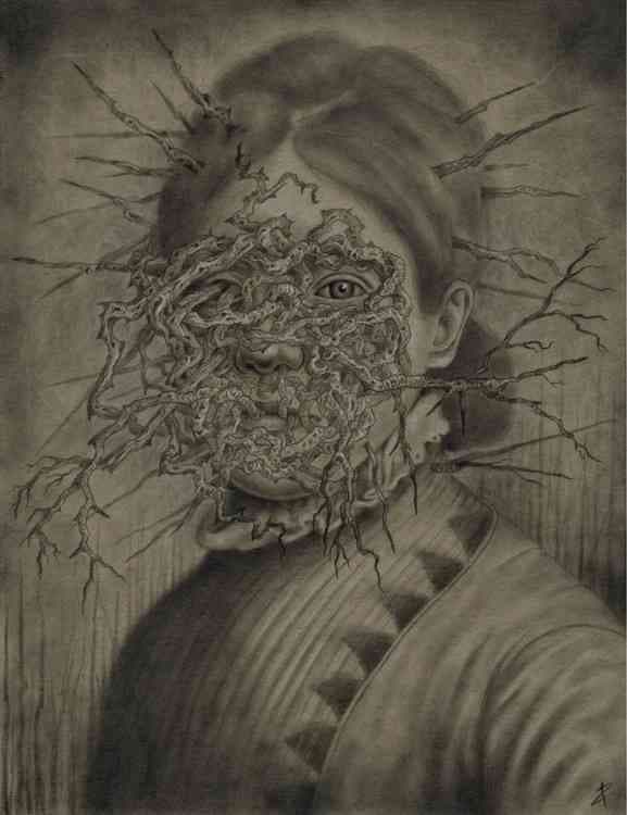 Gnarled - Surrealist Pencil Portrait Art thumbnail-1