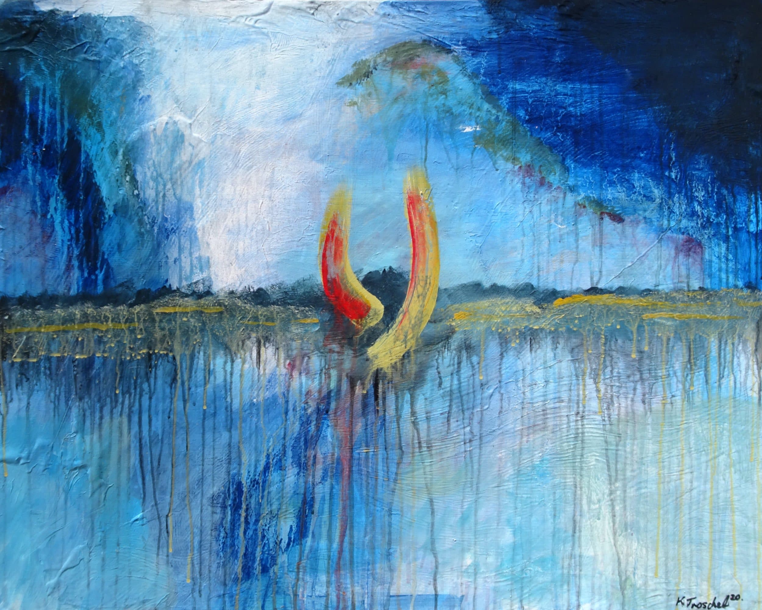 Reach - Mixed Media on Wood Panel thumbnail-1