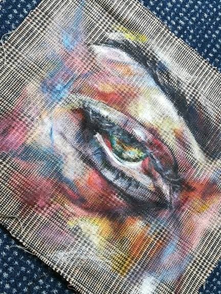 Bruised Eye on Cloth-Bruised eye acrylic painting thumbnail-1