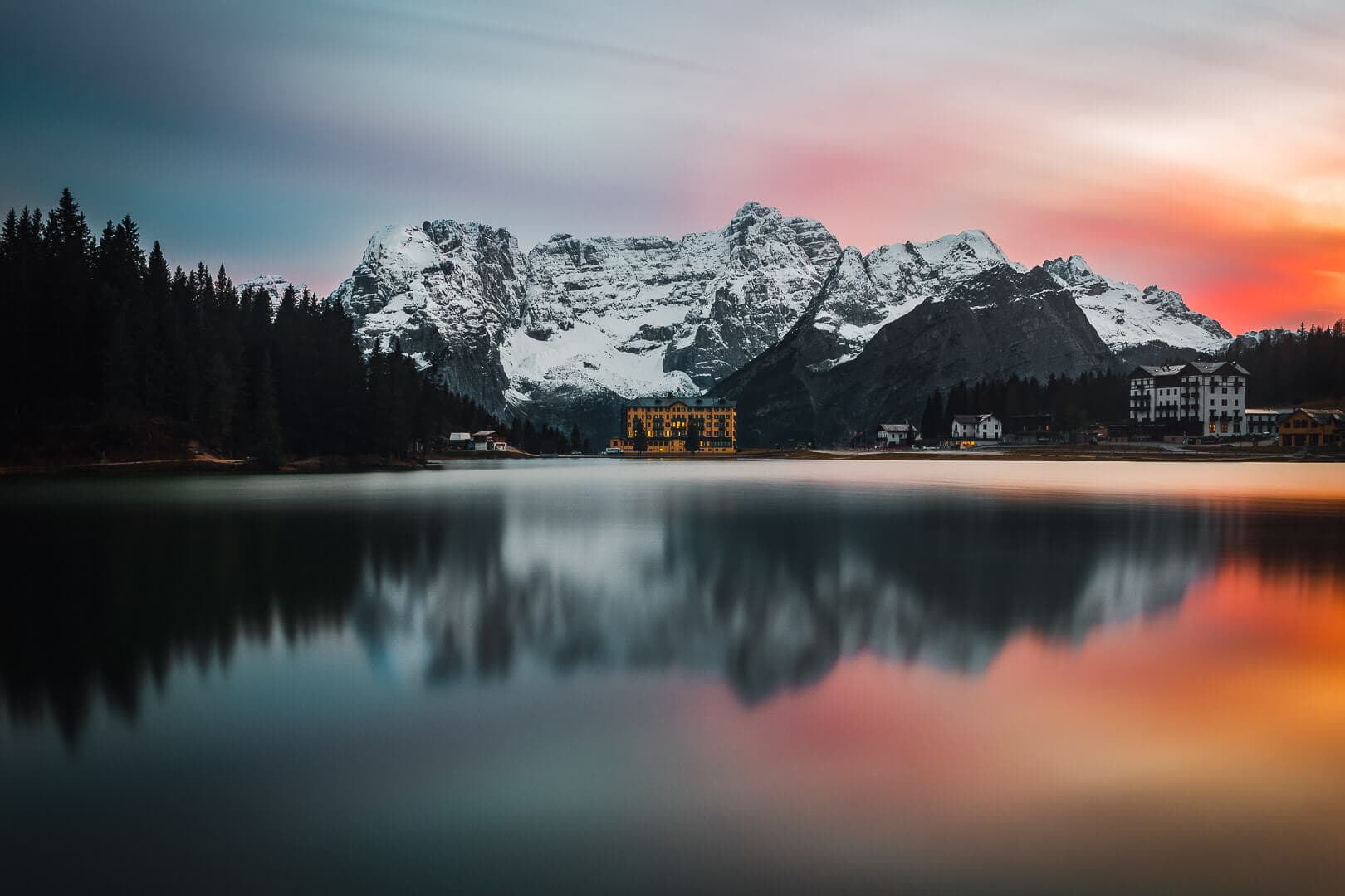 Lake Misurina Sunset Digital Photo