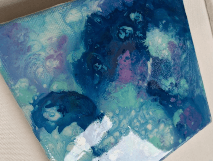 Deep Blue - Blue Resin Painting thumbnail-1