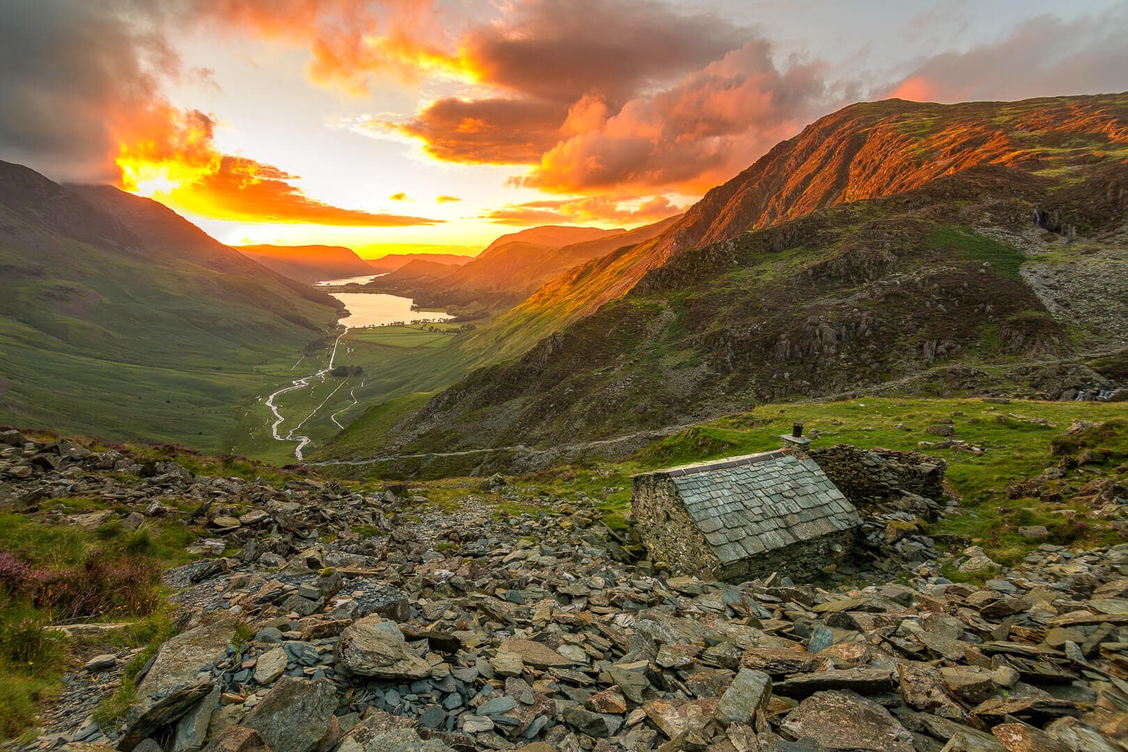 Sky Fire Warnscale Bothy Digital Art thumbnail-0