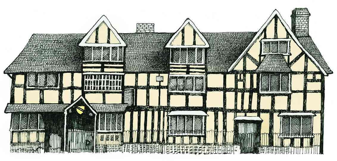 William Shakespeares Birthplace- Historical Art Archival Print thumbnail-0