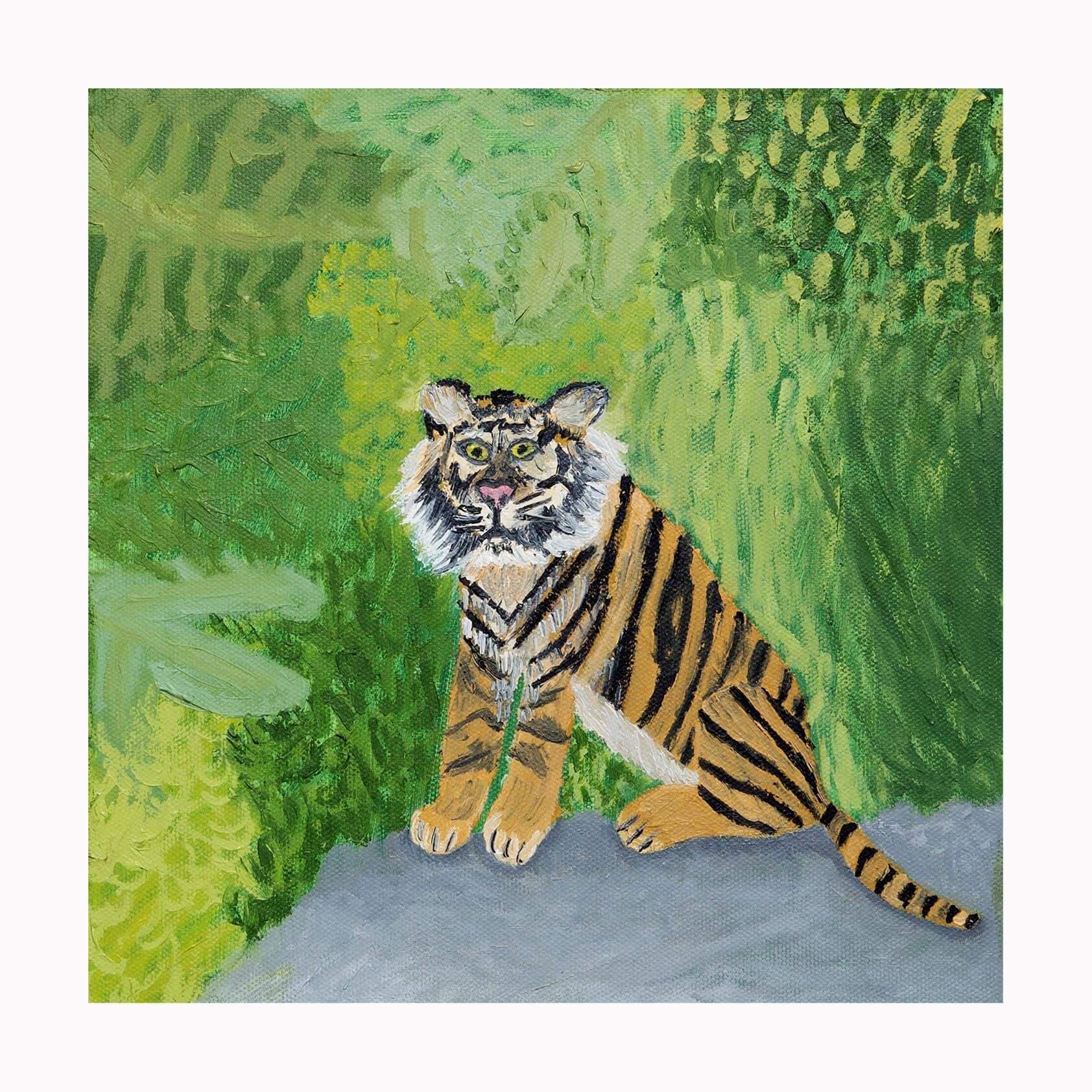 Jungle Tiger-Acrylic Jungle Tiger Giclee Print thumbnail-0