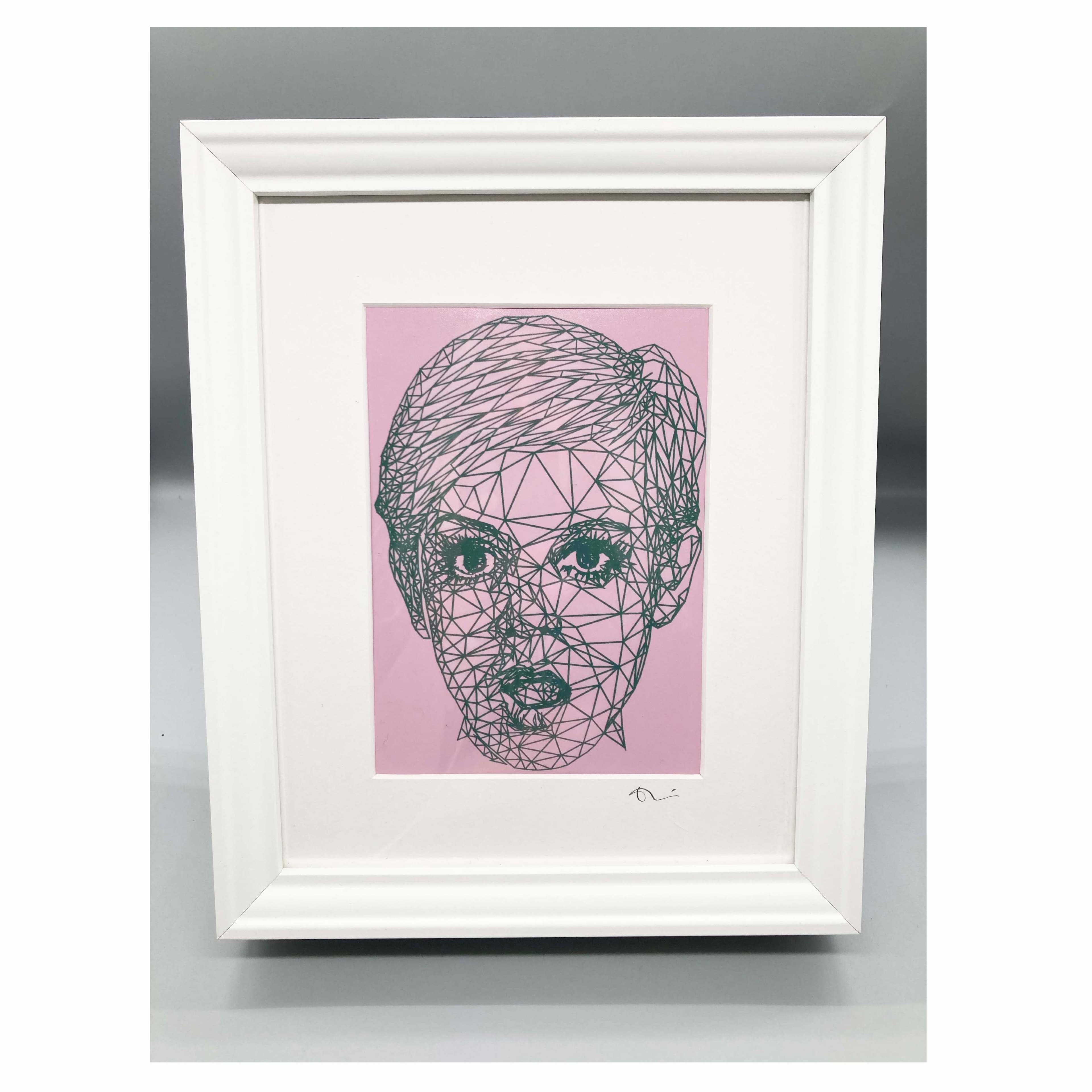 Twiggy Print White Frame Art