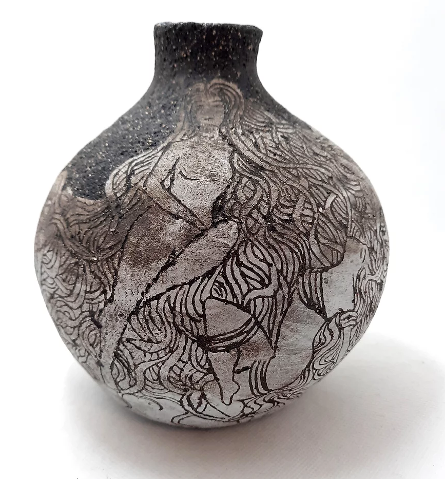 Tangled In Dreams - Hand Illustrated Ceramic Vase