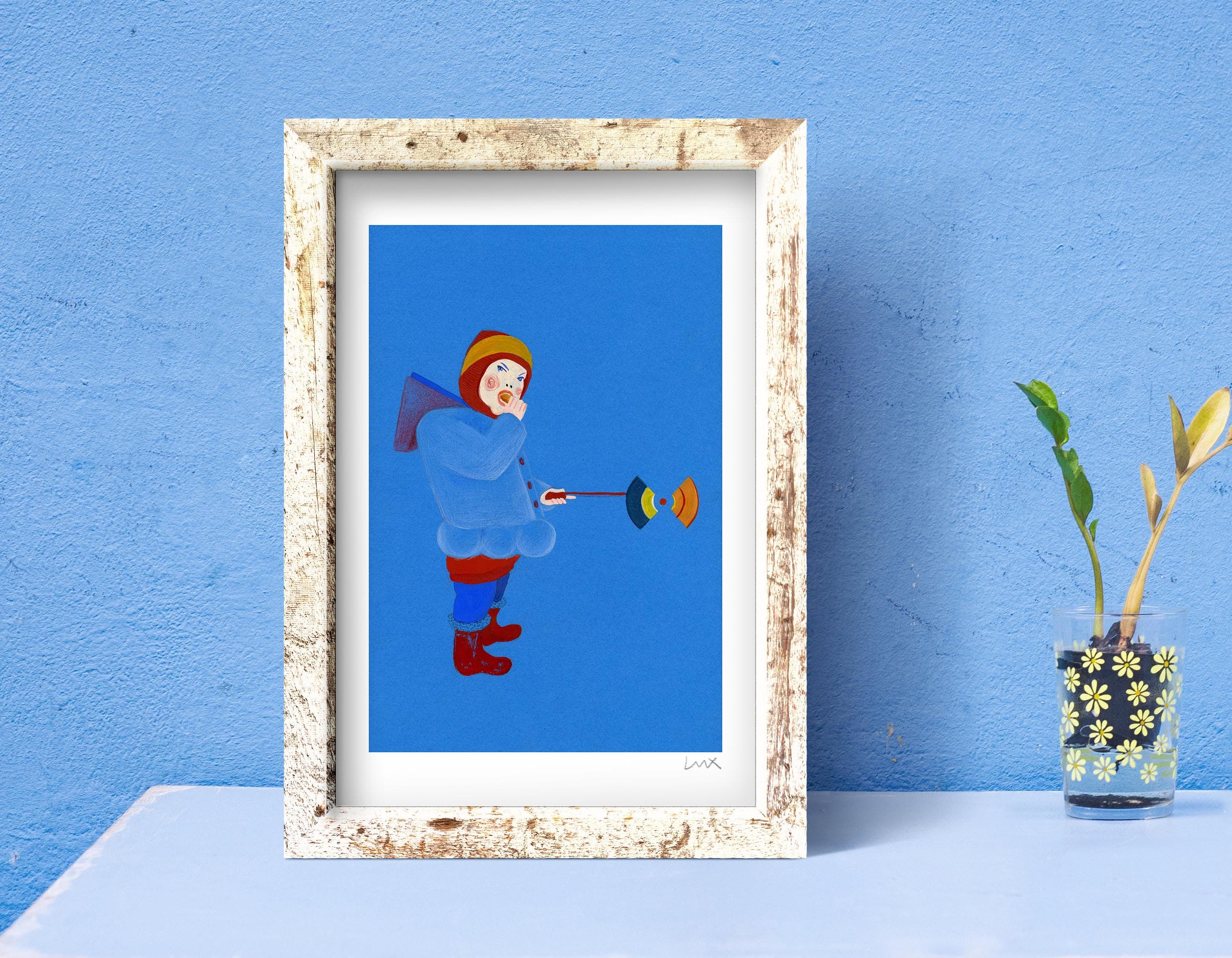 Giclee print  The Little  kid- Illustrative Little Kid Framed Artwork thumbnail-0