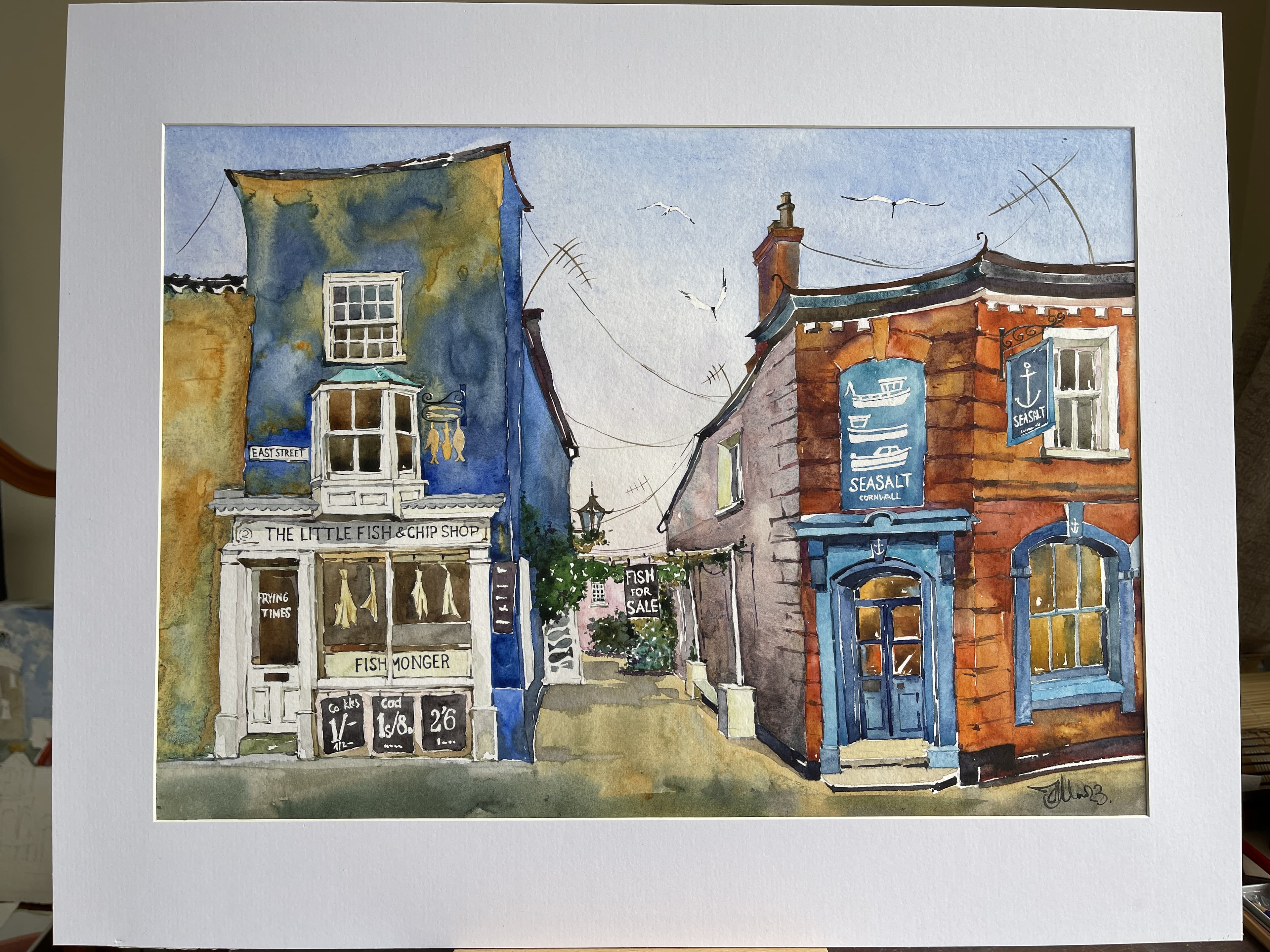 Southwold the Little fish chip shop SeaSalt-Watercolour Painting on Watercolour Paper thumbnail-1