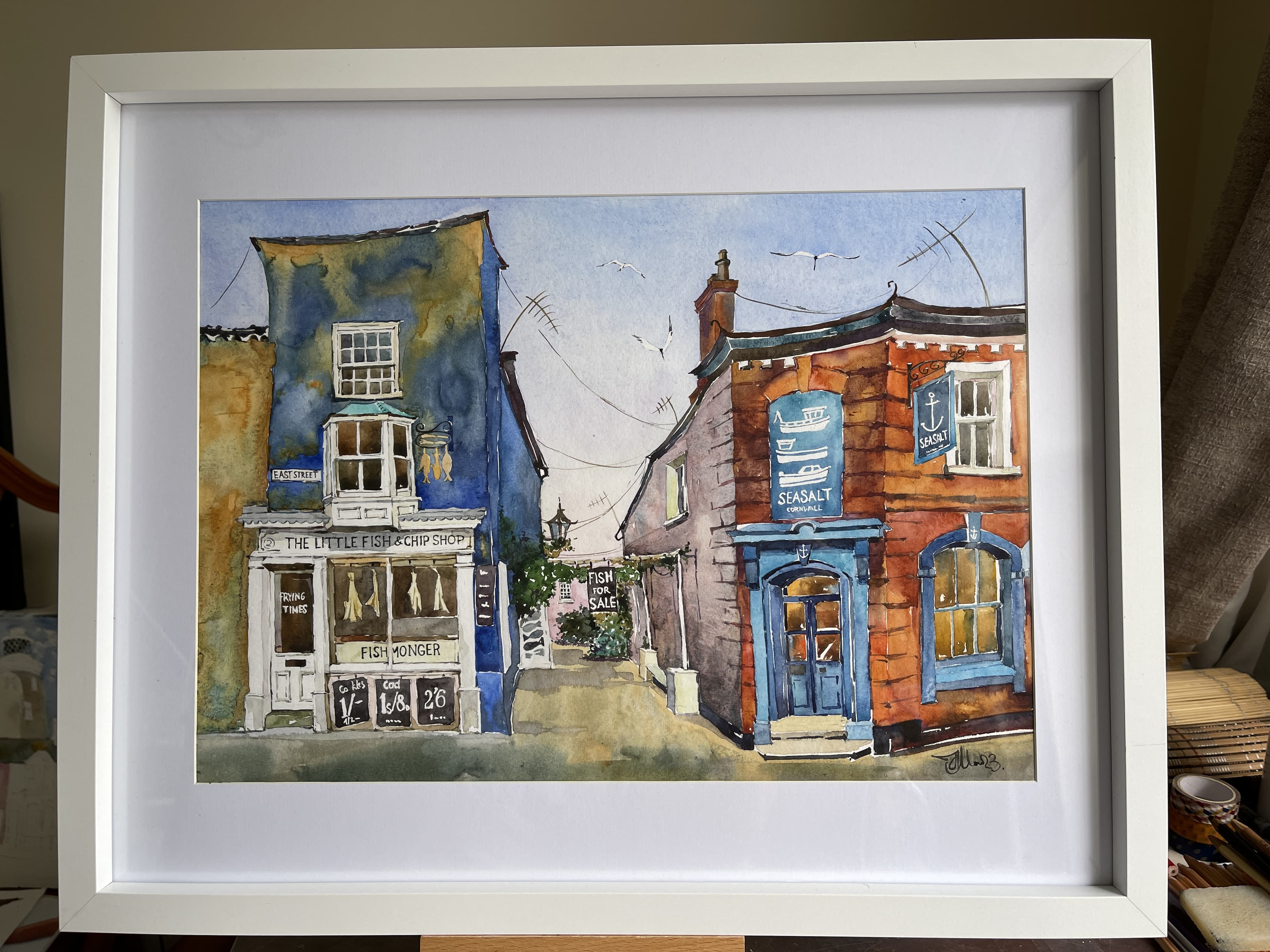 Southwold the Little fish chip shop SeaSalt-Watercolour Painting on Watercolour Paper