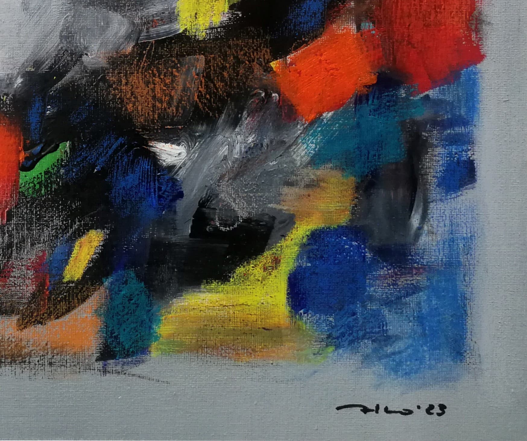 Do Not Trust Anyone - Colourful Abstract Oil Painting thumbnail-1