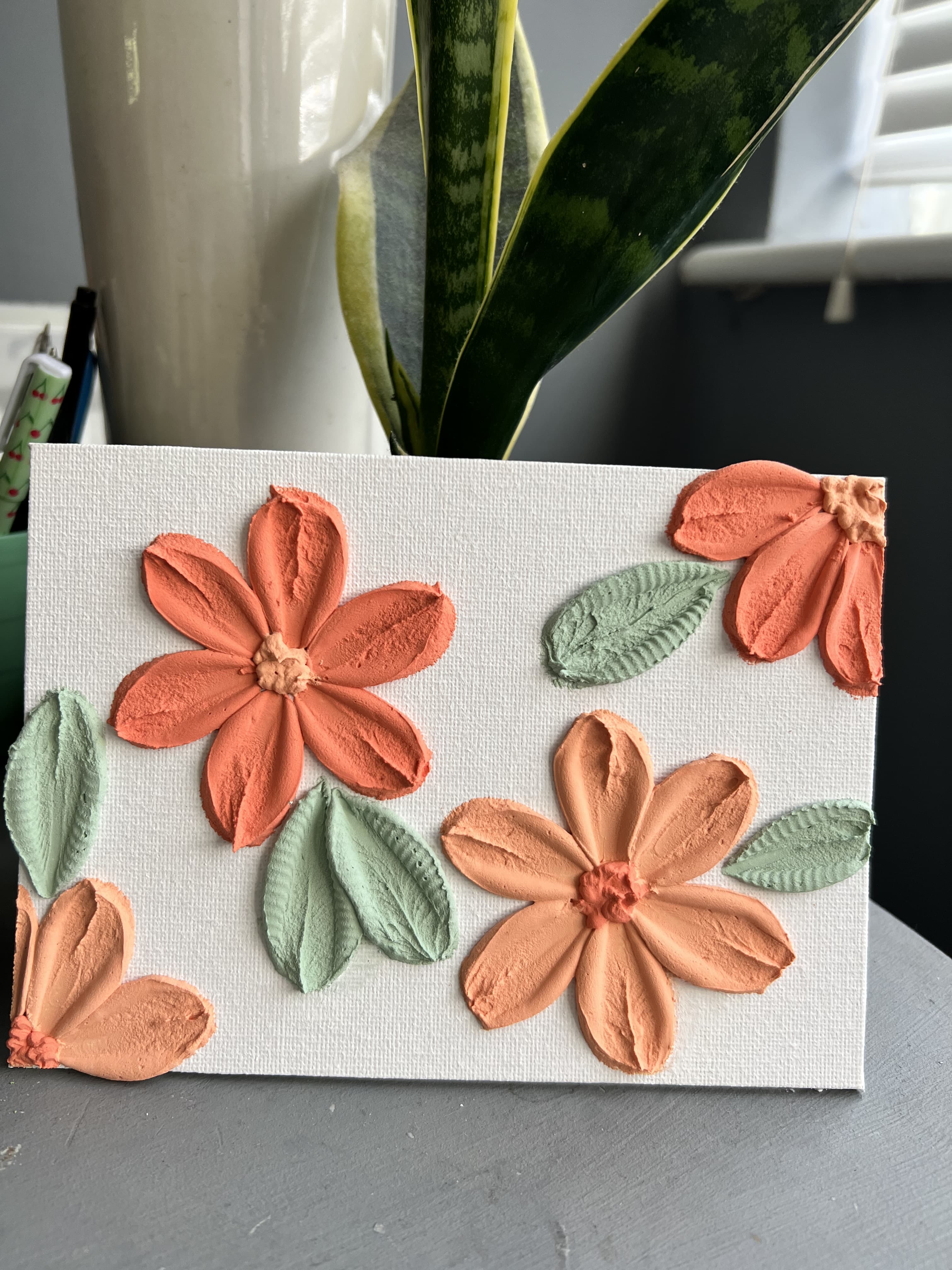 Simple But Beautiful - Acrylic Petal Shape Flower Painting thumbnail-1