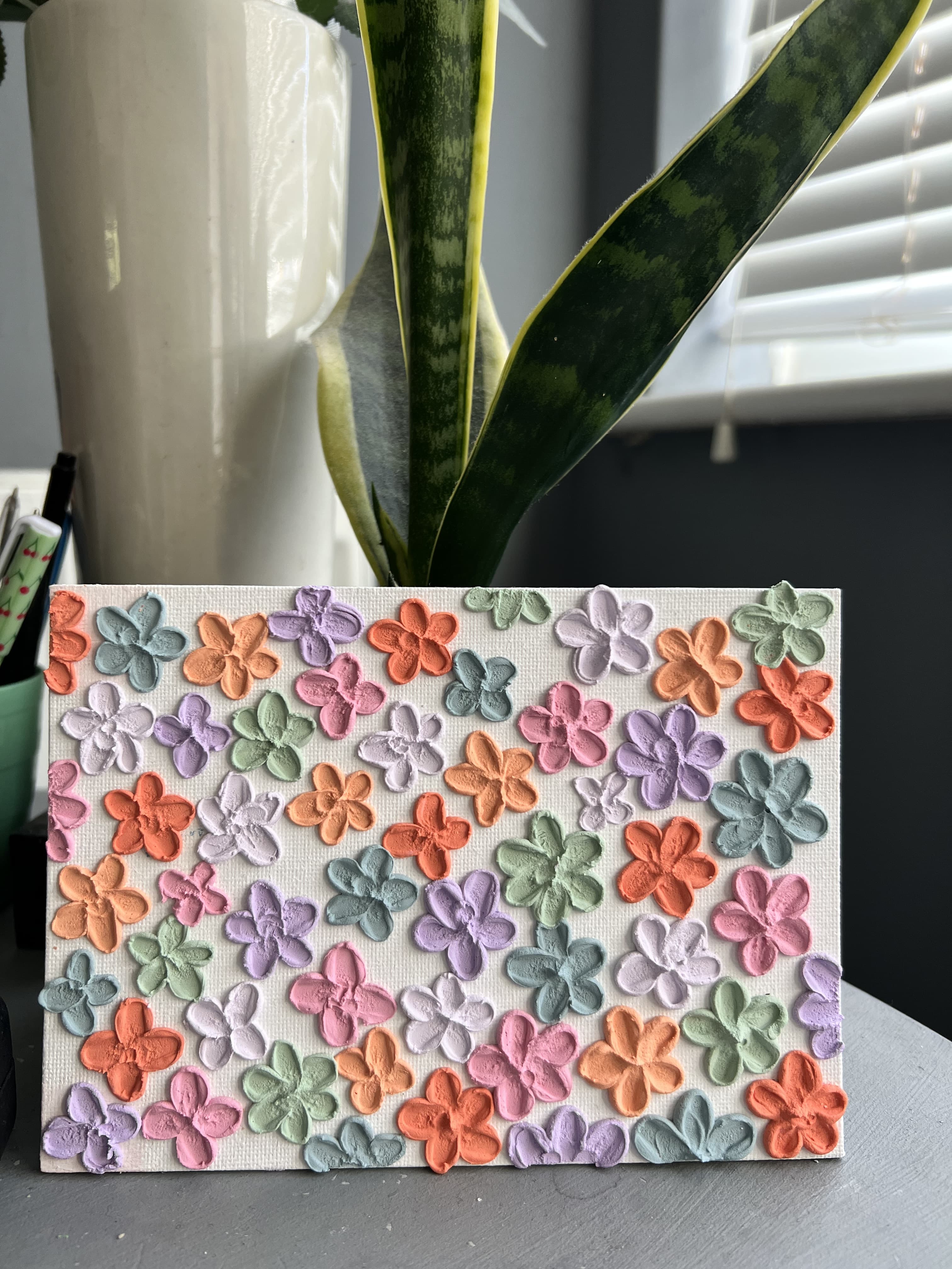 Mini Flowers - Handmade Textured Flower Painting thumbnail-0