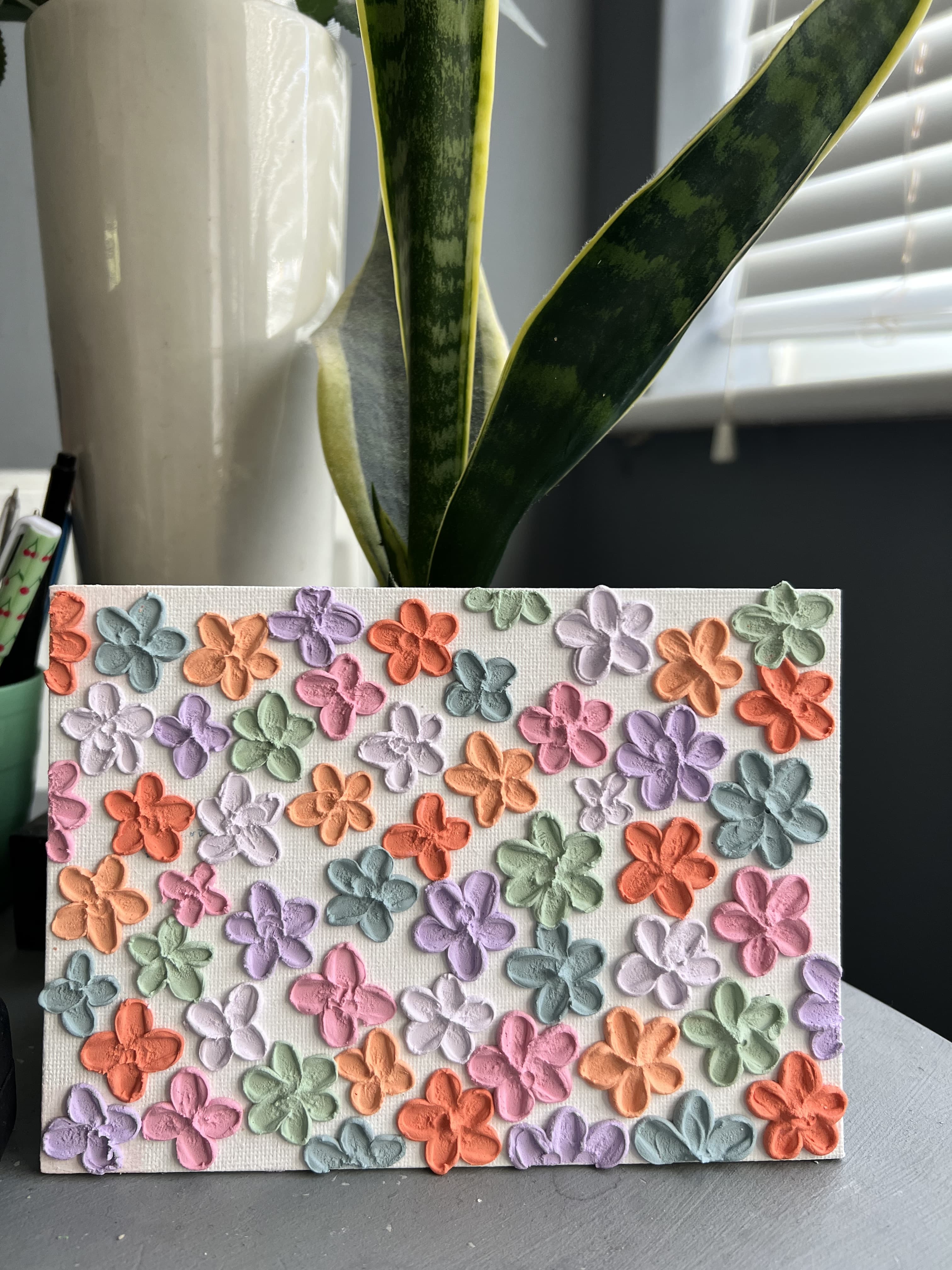 Mini Flowers - Handmade Textured Flower Painting