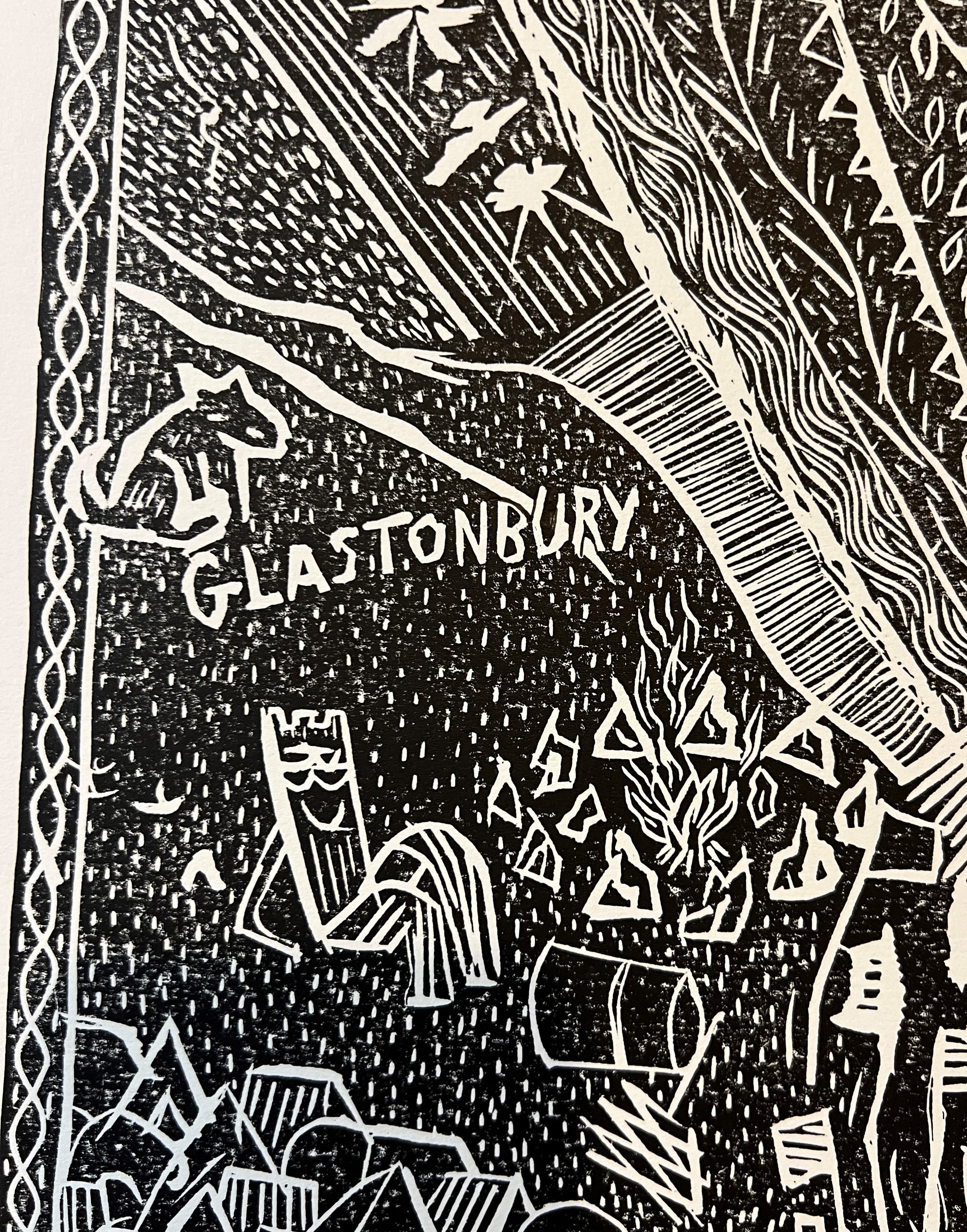 Glastonbury Group Festival Lino Print  - 2023 thumbnail-1