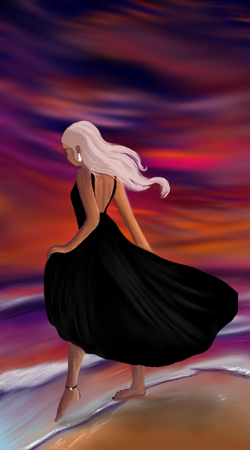 Sunset Serenity - Sunset Digital Print Illustrative Art