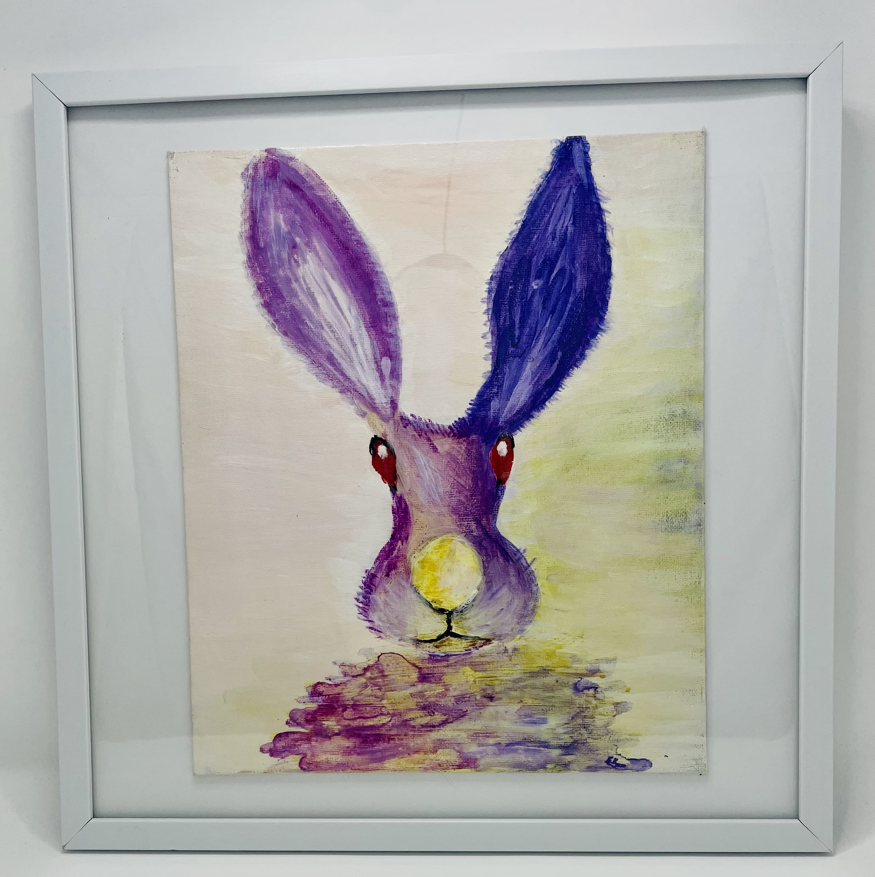Colourful Bunny - Bunny Acrylic Art by Eleni Kalvoumcdemott