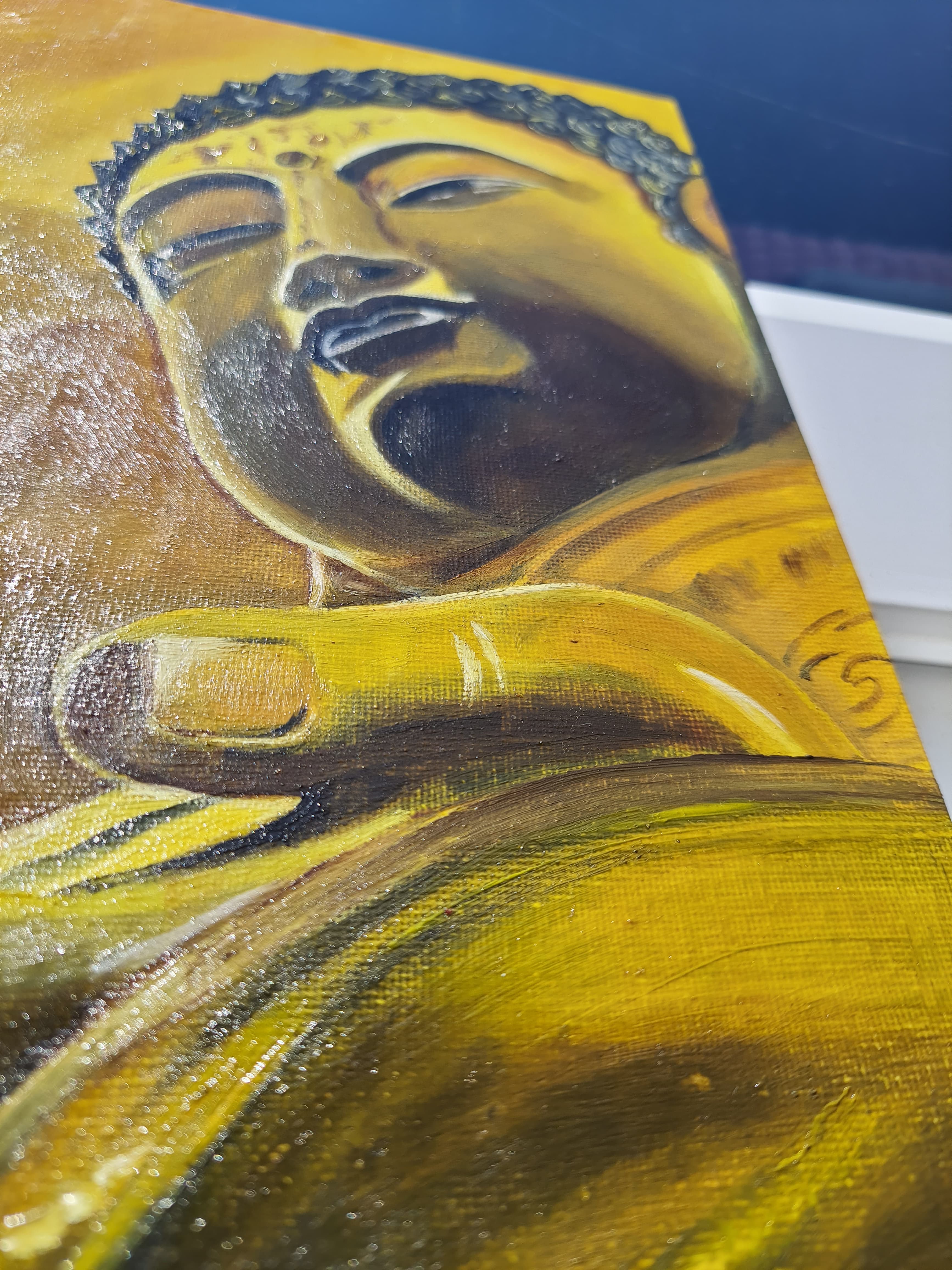 Meditative Buddha hand painting thumbnail-1