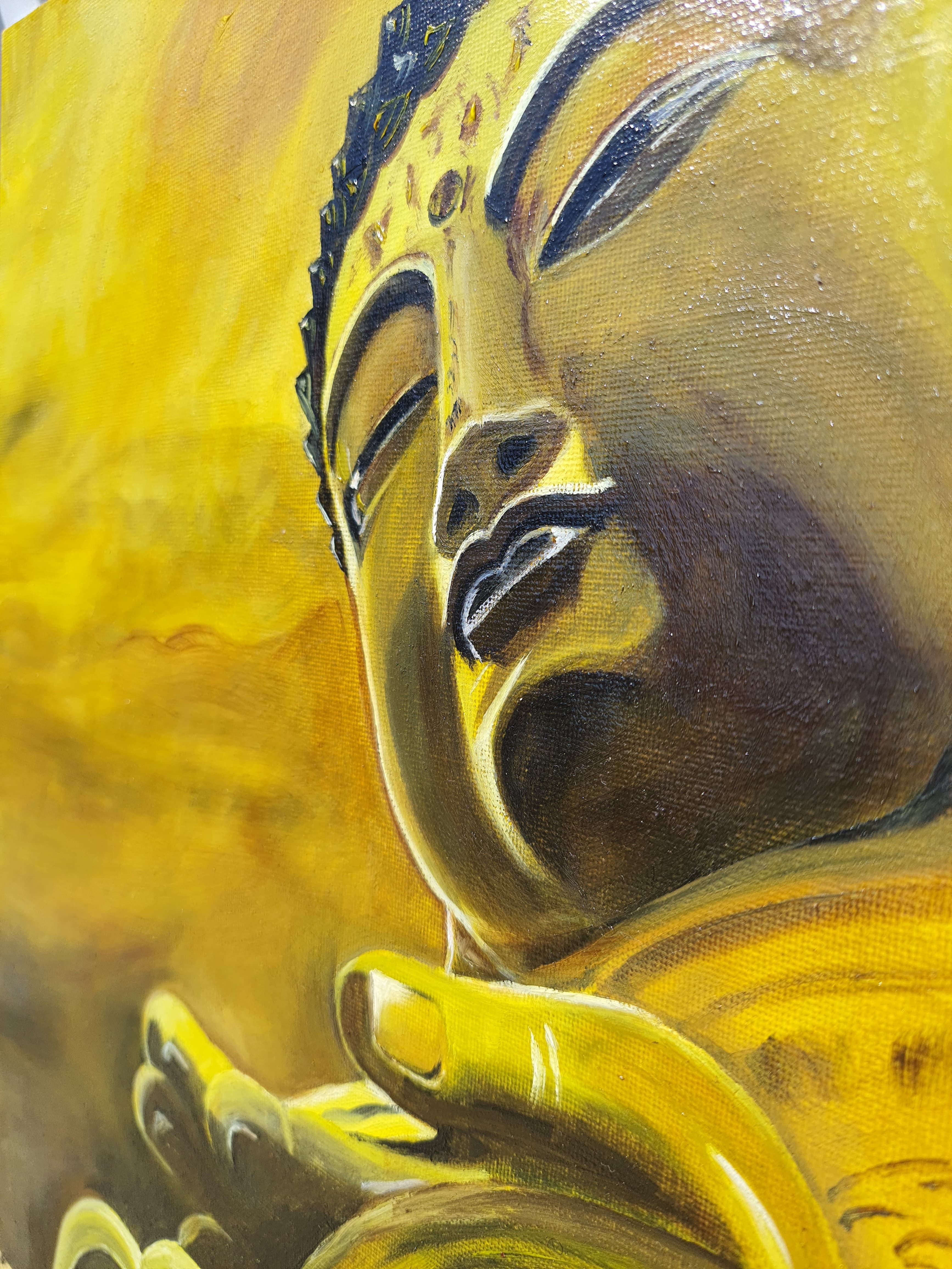 Meditative Buddha hand painting