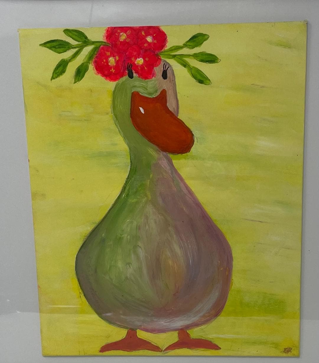 Miss Duck - Vibrant Duck Acrylic Art thumbnail-1