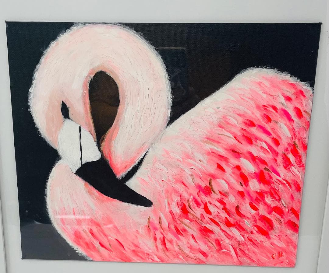 Pink Swan Acrylic Art thumbnail-1