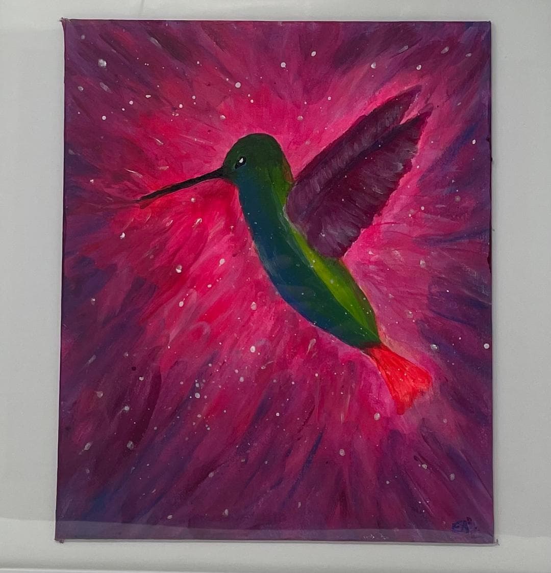 Sparkling Hummingbird Acrylic Art thumbnail-1