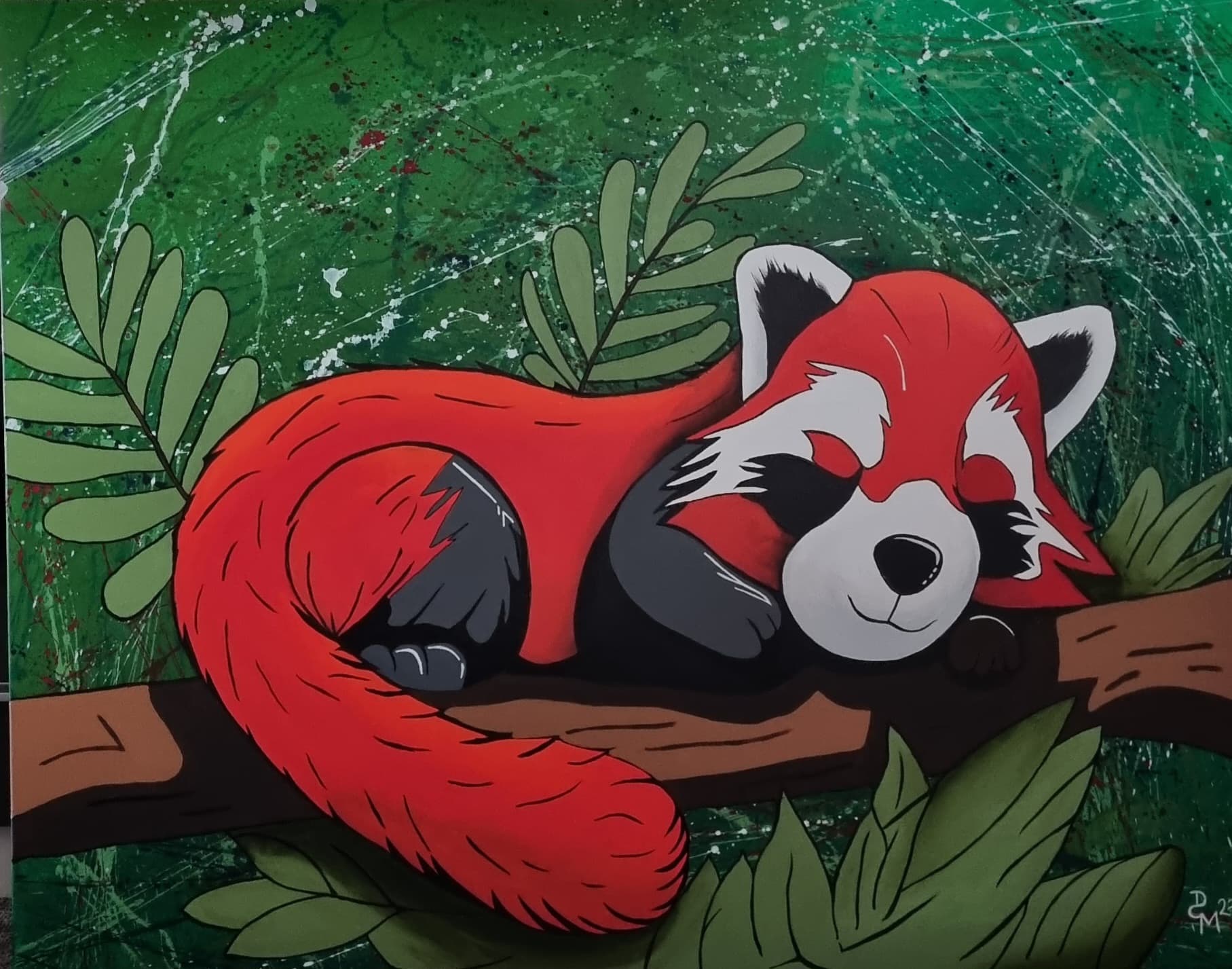 Sleeping Red Panda Acrylic Art thumbnail-0